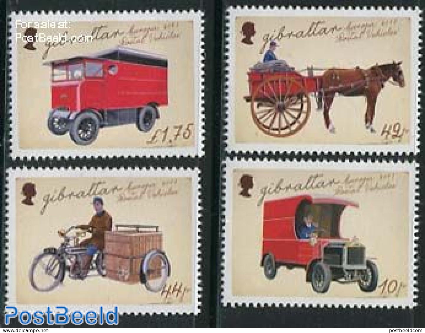 Gibraltar 2013 Europa, Postal Transport 4v, Mint NH, History - Nature - Transport - Europa (cept) - Horses - Post - Au.. - Poste
