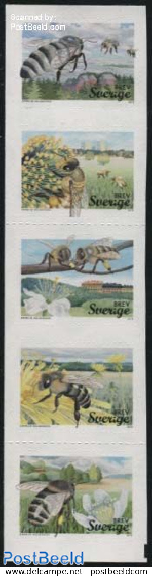 Sweden 2015 Bees 5v S-a, Mint NH, Nature - Bees - Flowers & Plants - Insects - Ongebruikt