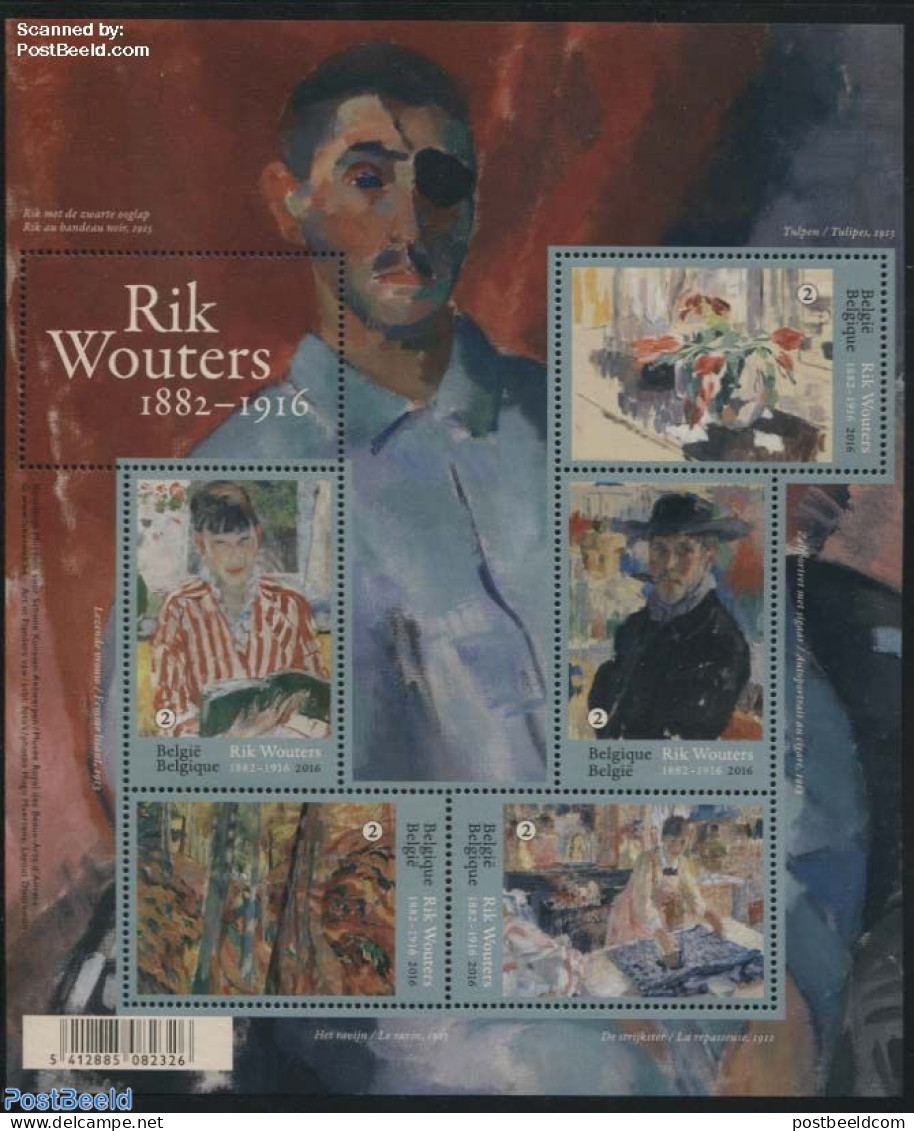 Belgium 2016 Rik Wouters S/s, Mint NH, Art - Modern Art (1850-present) - Paintings - Ungebraucht