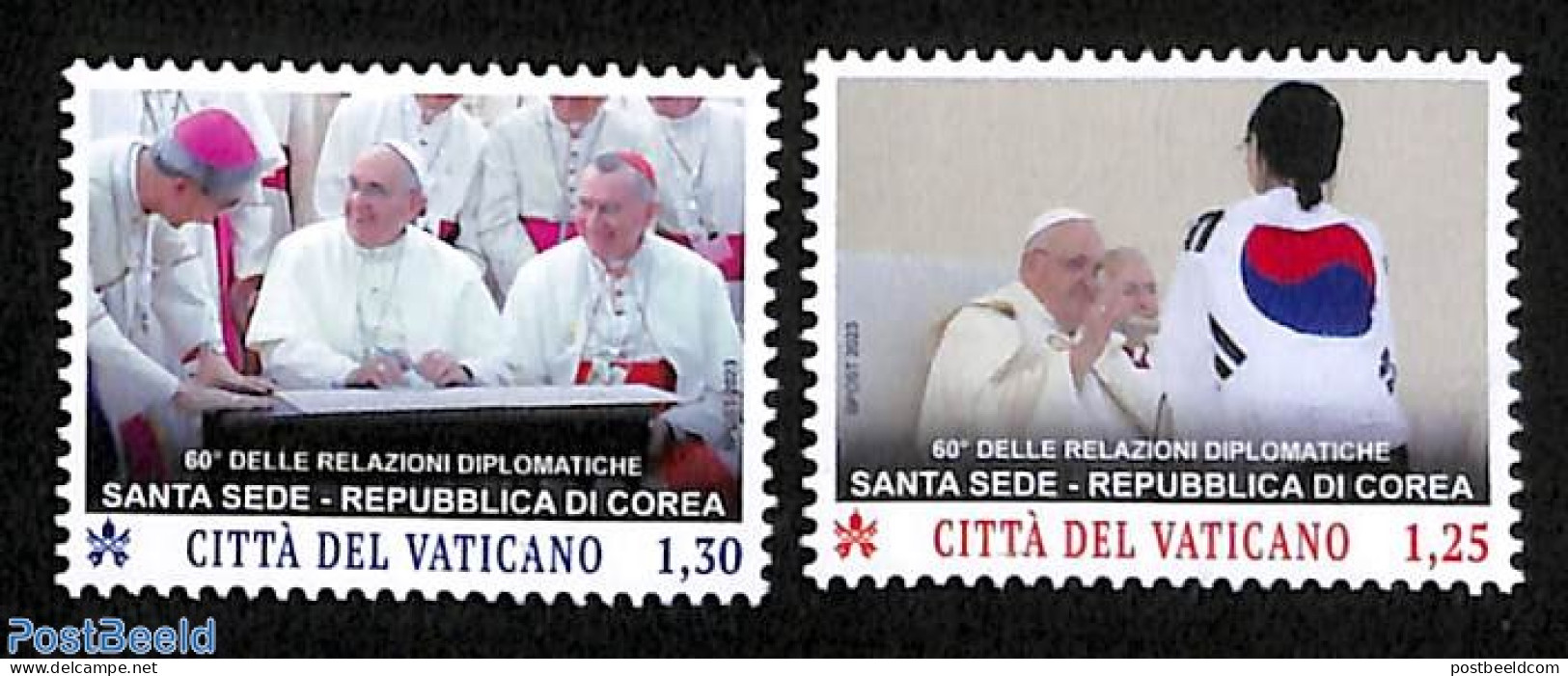 Vatican 2023 Diplomatic Relations With South Korea 2v, Mint NH - Nuevos