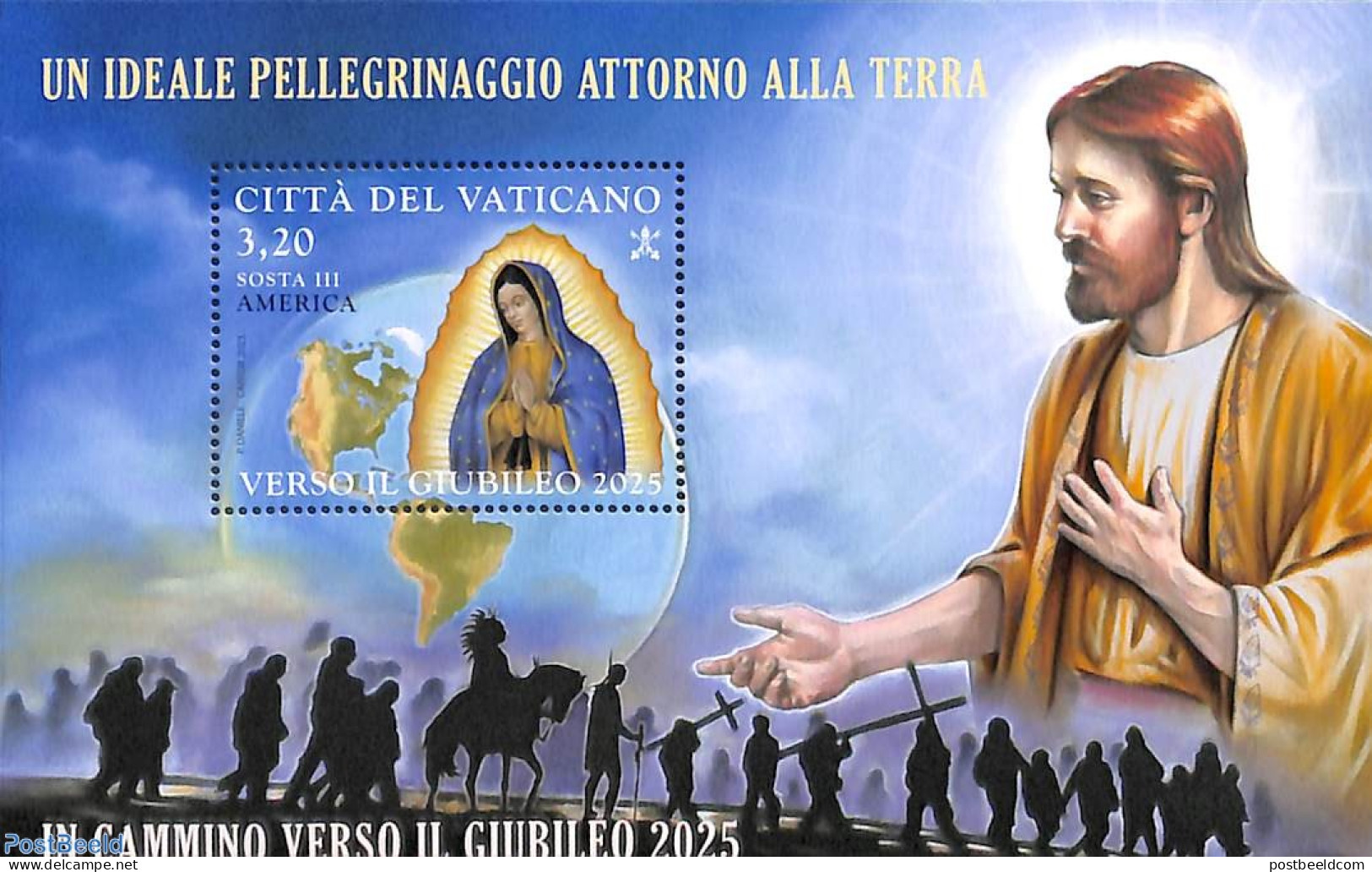 Vatican 2023 Towards Sosta III America S/s, Mint NH, Religion - Various - Religion - Maps - Unused Stamps