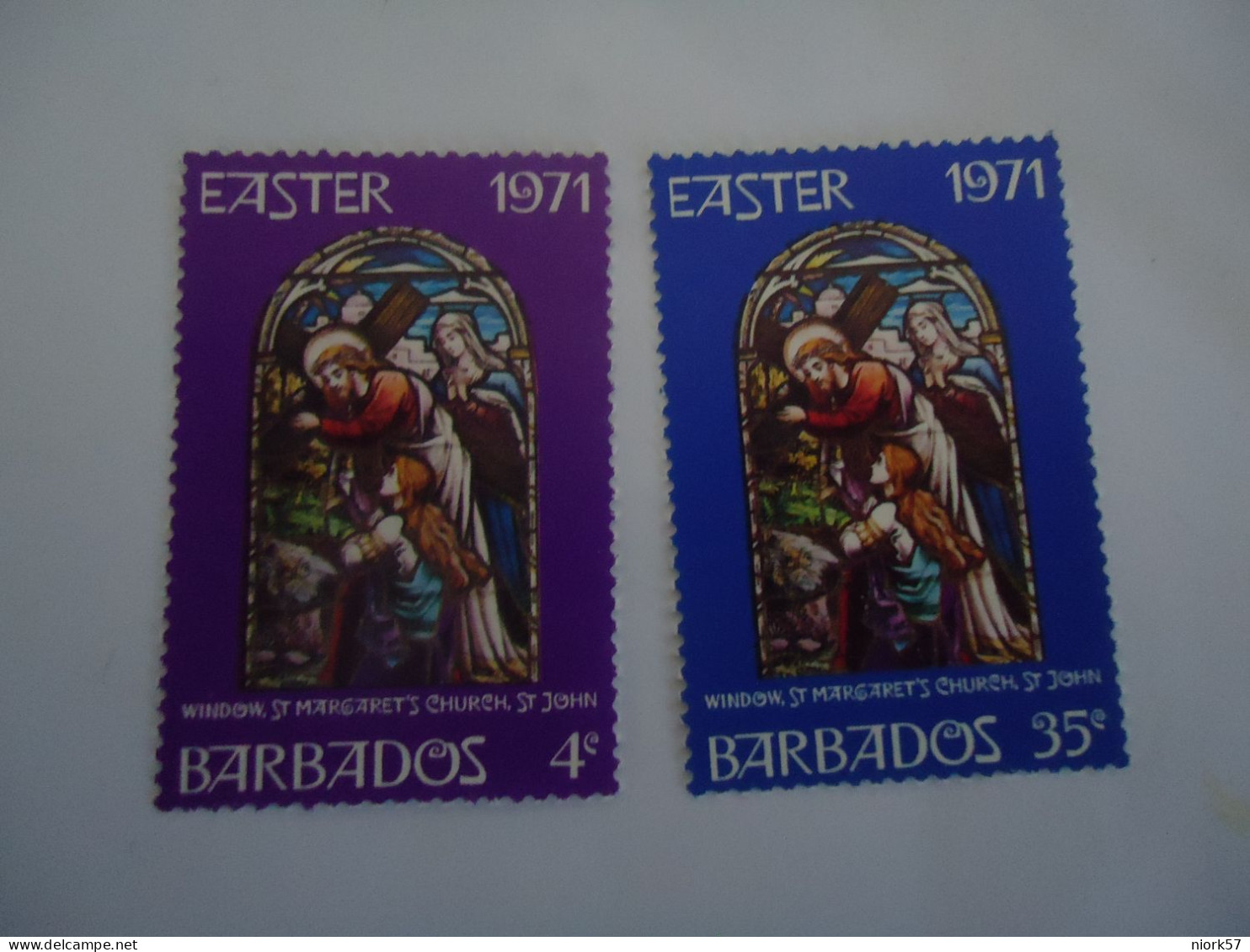 BARBADOS MNH SET 4 STAMPS   EASTER 1971  2 SCAN - Easter