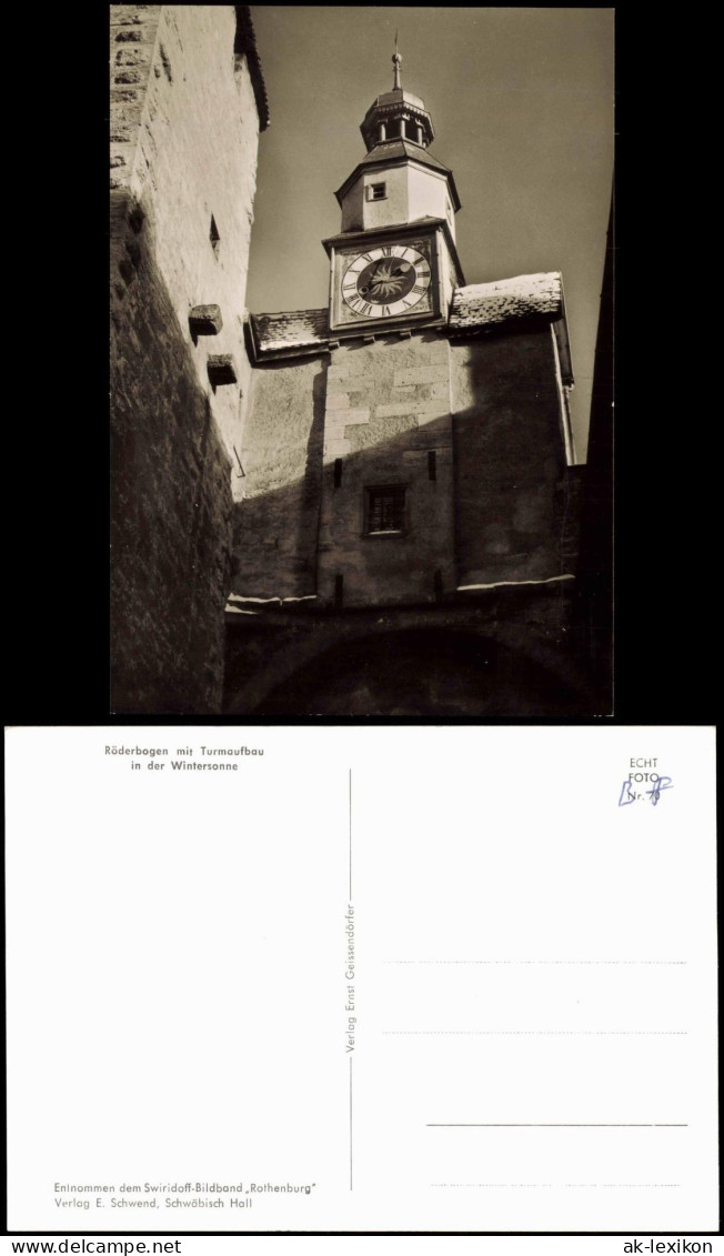 Rothenburg Ob Der Tauber Röderbogen Mit Turmaufbau In Der Wintersonne 1960 - Rothenburg O. D. Tauber