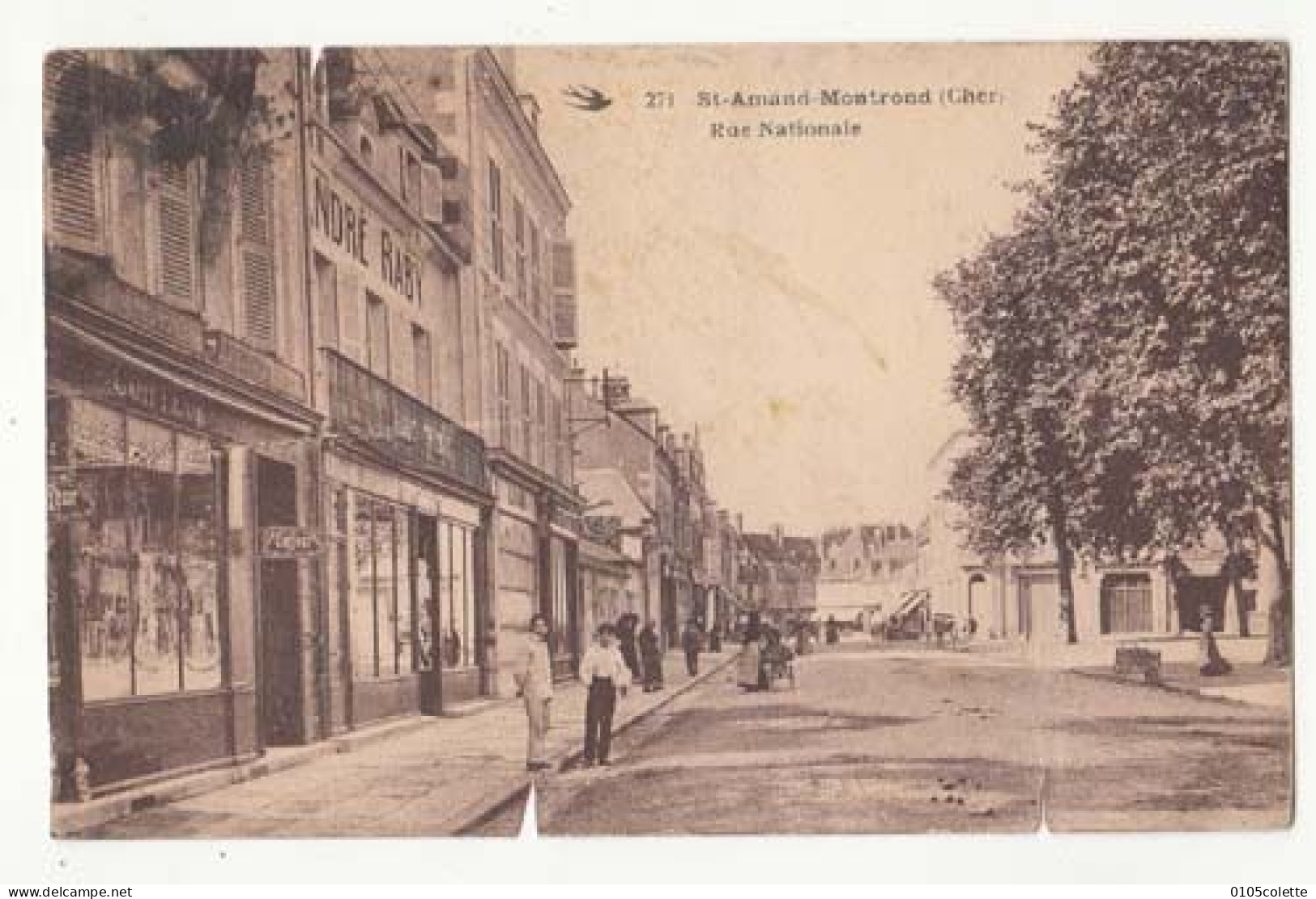 Carte France 18 - St Amand Montrond - Rue Nationale  : PRIX FIXE - ( Cd071) - Saint-Amand-Montrond