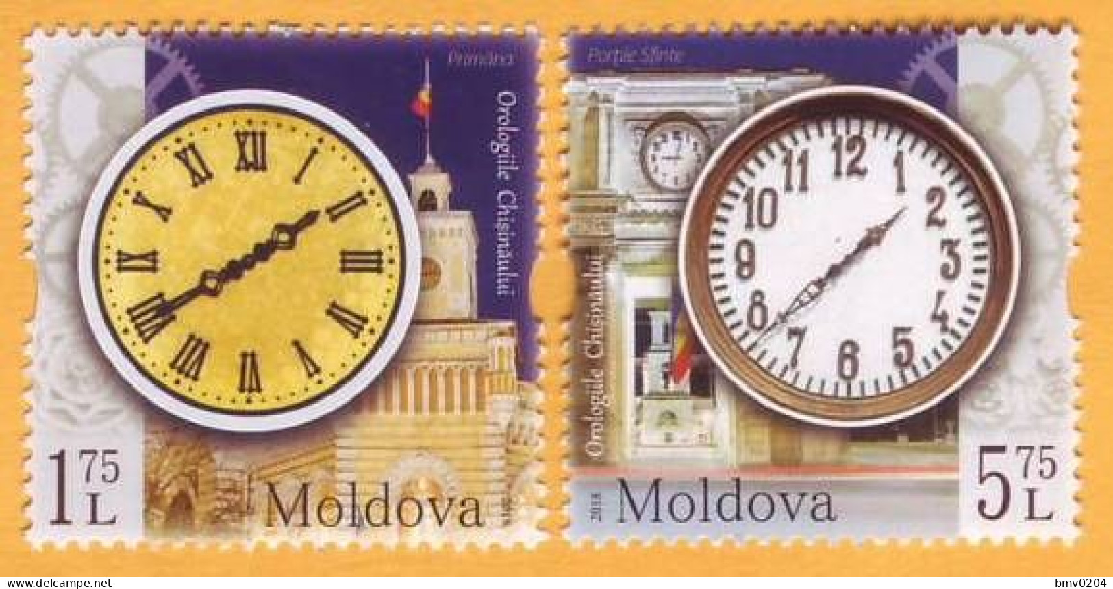 2018 Moldova Moldavie Moldau  Chisinau City Clock 2v Mint - Moldawien (Moldau)