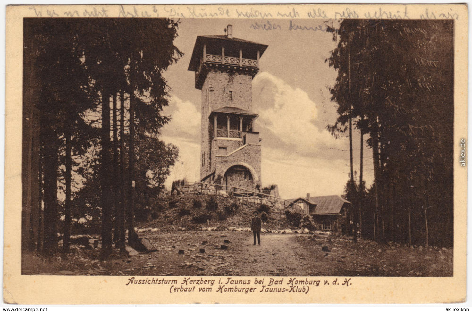 Bad Homburg Vor Der Höhe Aussichtsturm Herzberg Ansichtskarte1928 - Bad Homburg