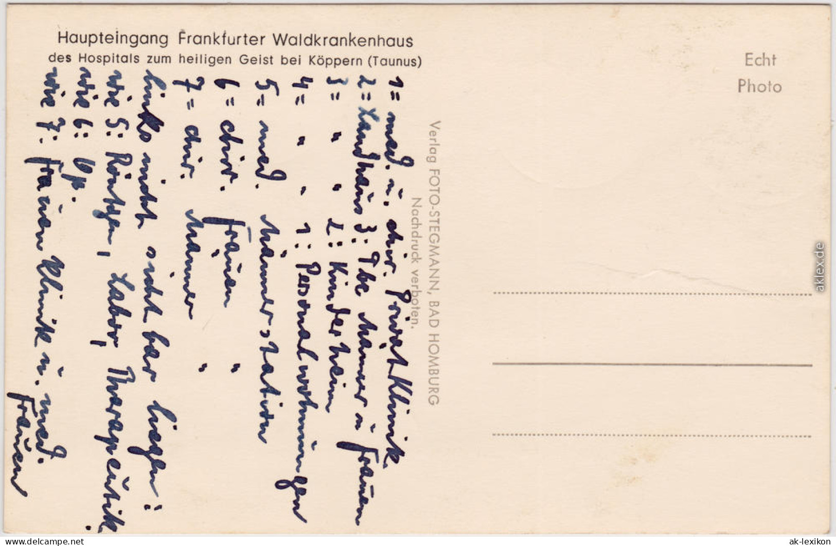 Köppern Friedrichsdorf (Taunus) Partie Am Frankfurter Waldkrankenhaus 1940 - Friedrichsdorf