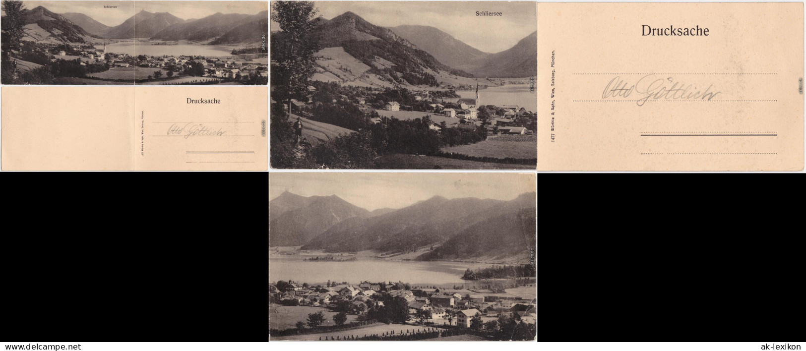 Ansichtskarte Schliersee Panorama-Ansichten, Doppelkarte 1913 - Schliersee
