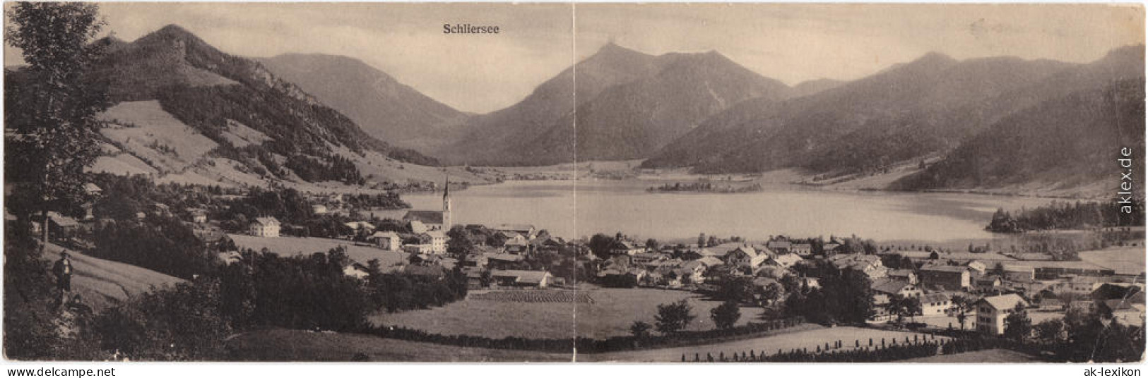 Ansichtskarte Schliersee Panorama-Ansichten, Doppelkarte 1913 - Schliersee