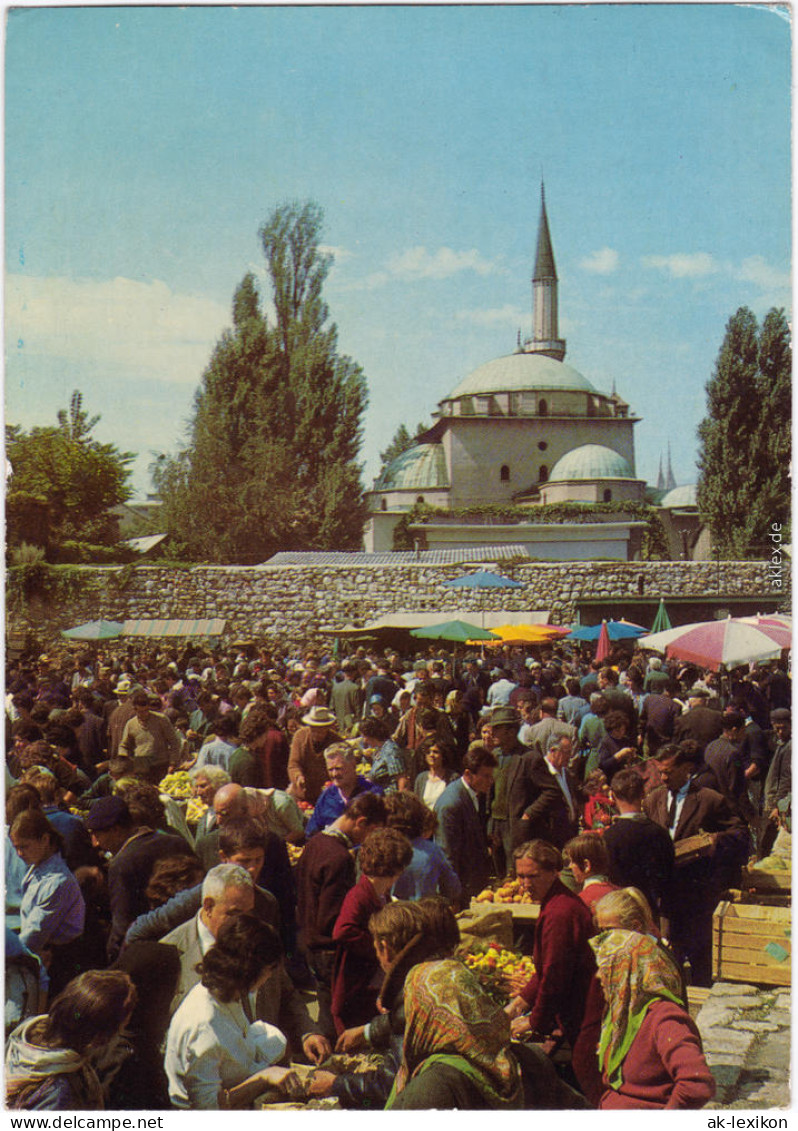 Sarajevo Belebter Markt  Ansichtskarte 1968 - Bosnia And Herzegovina