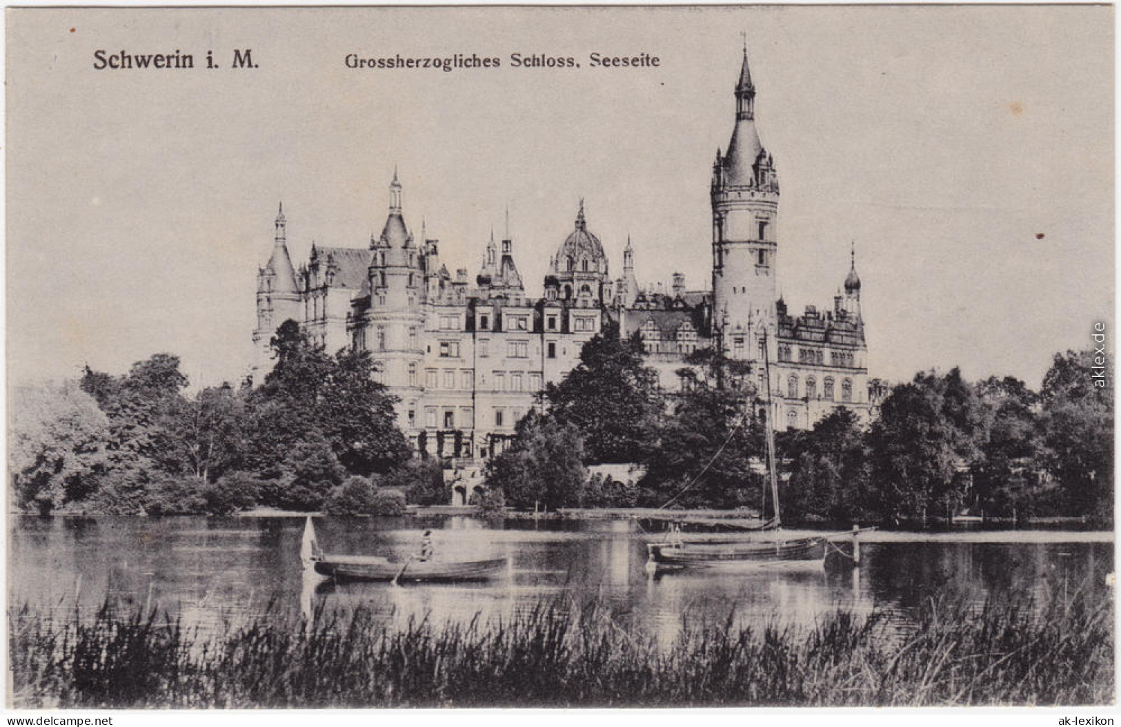 Ansichtskarte Schwerin Ruderpartie Vor Dem Schloß 1916 - Schwerin
