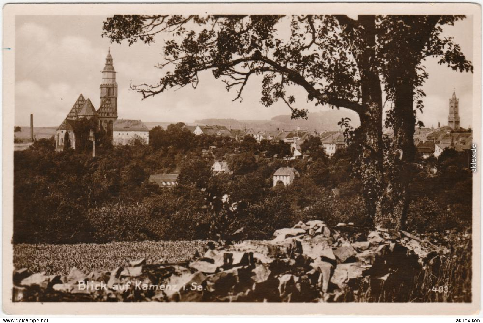 Kamenz Kamjenc Panorama-Ansichten Ansichtskarte Oberlausitz  1932 - Kamenz
