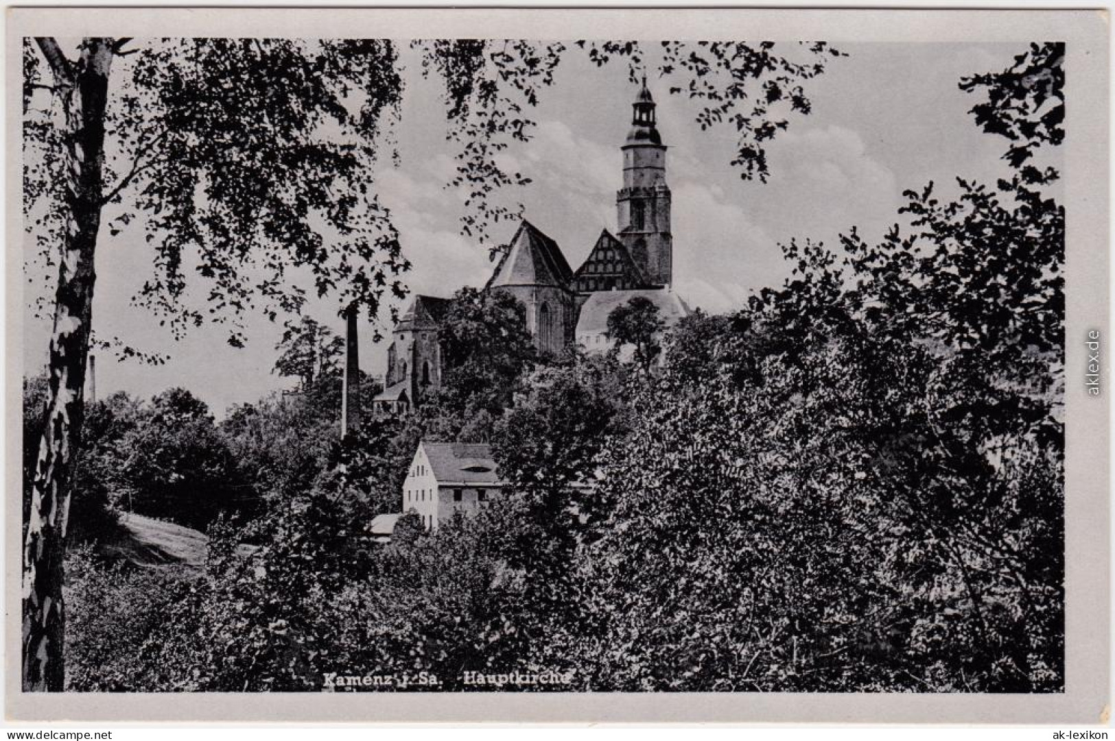 Kamenz Kamjenc Partie An Der Hauptkirche Ansichtskarte Oberlausitz  1940 - Kamenz