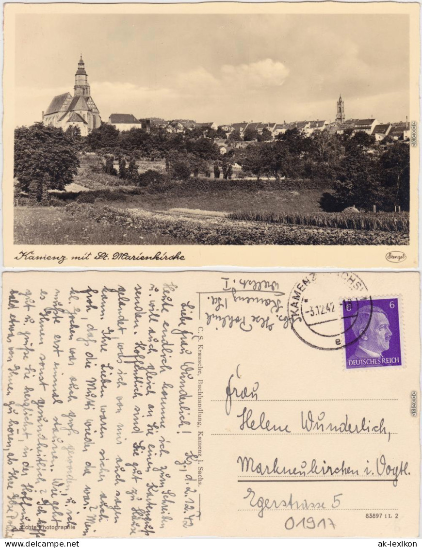 Kamenz Kamjenc Stadt, St. Martinskirche Oberlausitz 1942 - Kamenz