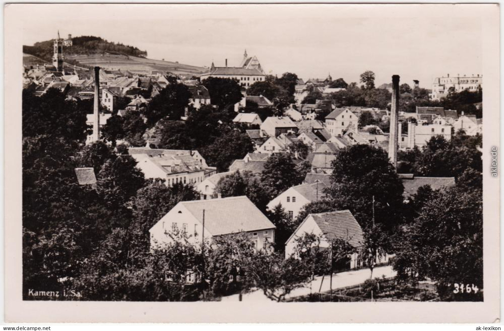 Kamenz Kamjenc Panorama-Ansichten Fabrik Ansichtskarte Oberlausitz  1940 - Kamenz