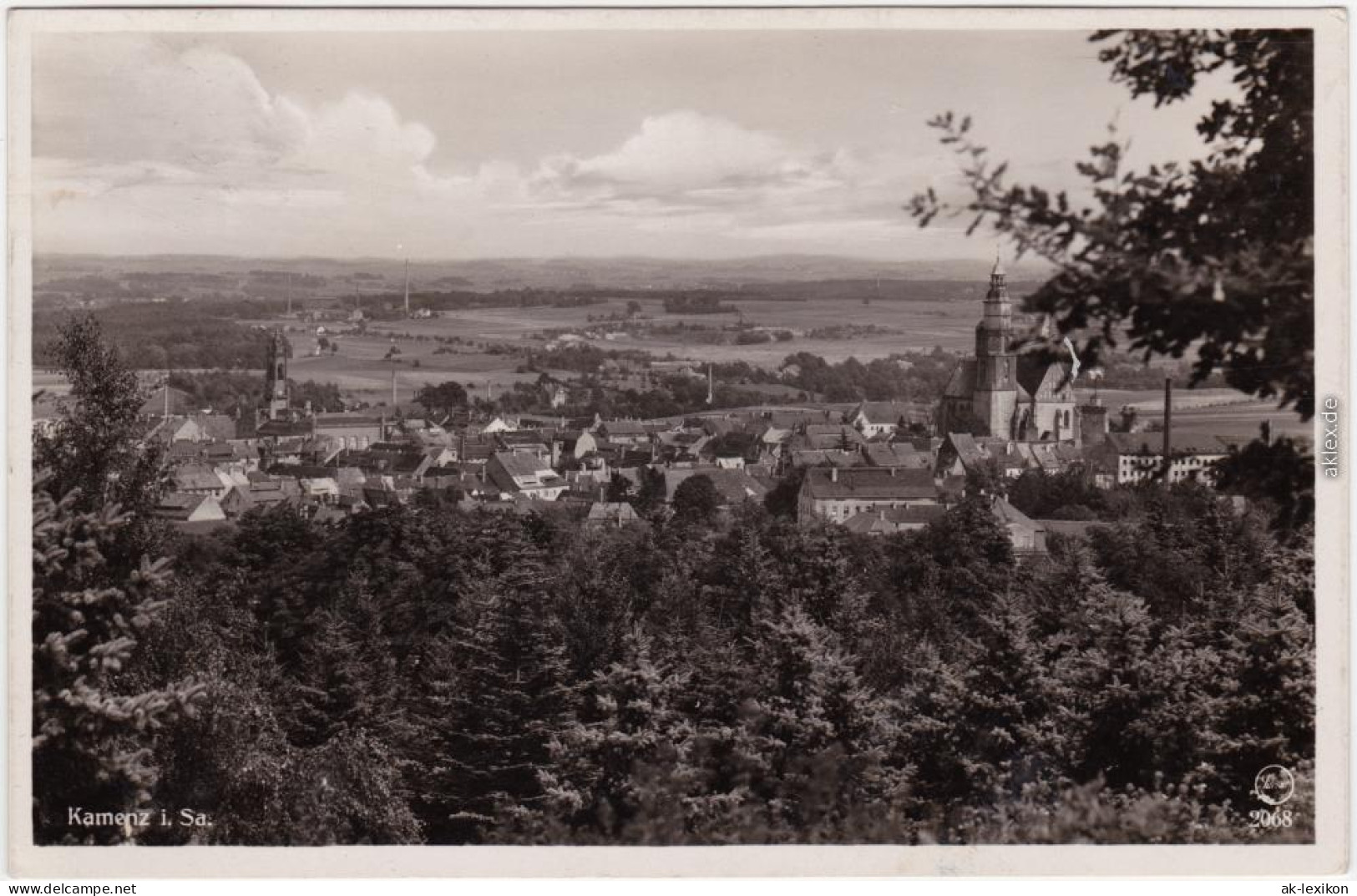 Kamenz Kamjenc Panorama Ansichtskarte Oberlausitz  1932 - Kamenz