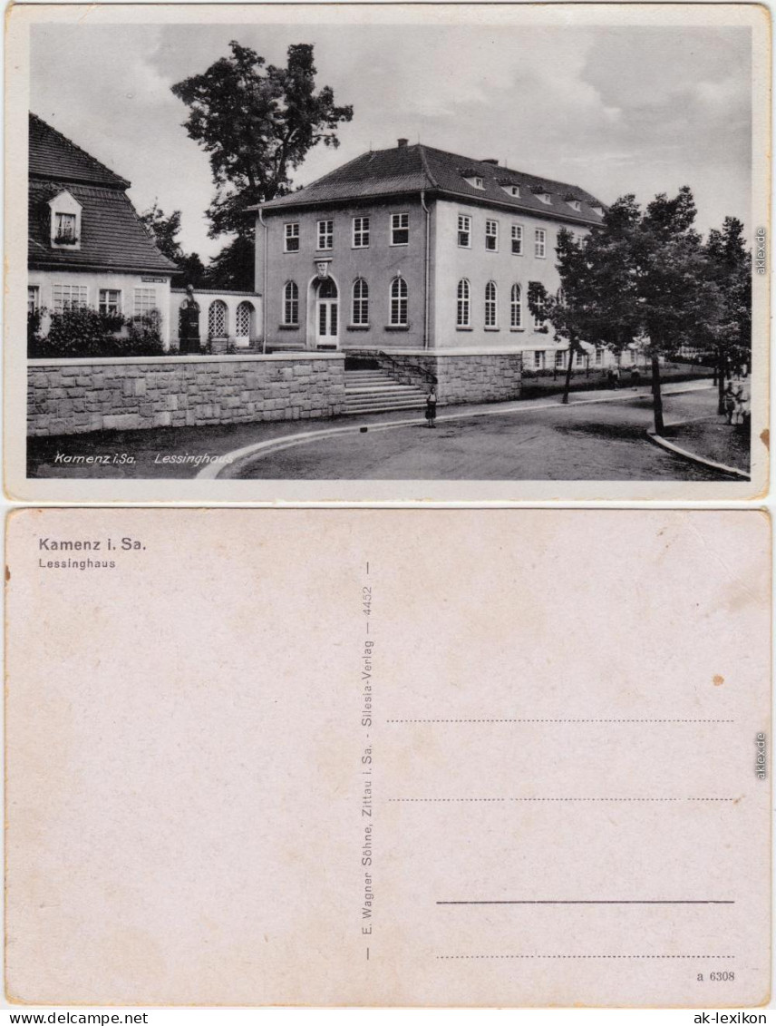 Kamenz Kamjenc Lessinghaus Ansichtskarte Oberlausitz  1932 - Kamenz