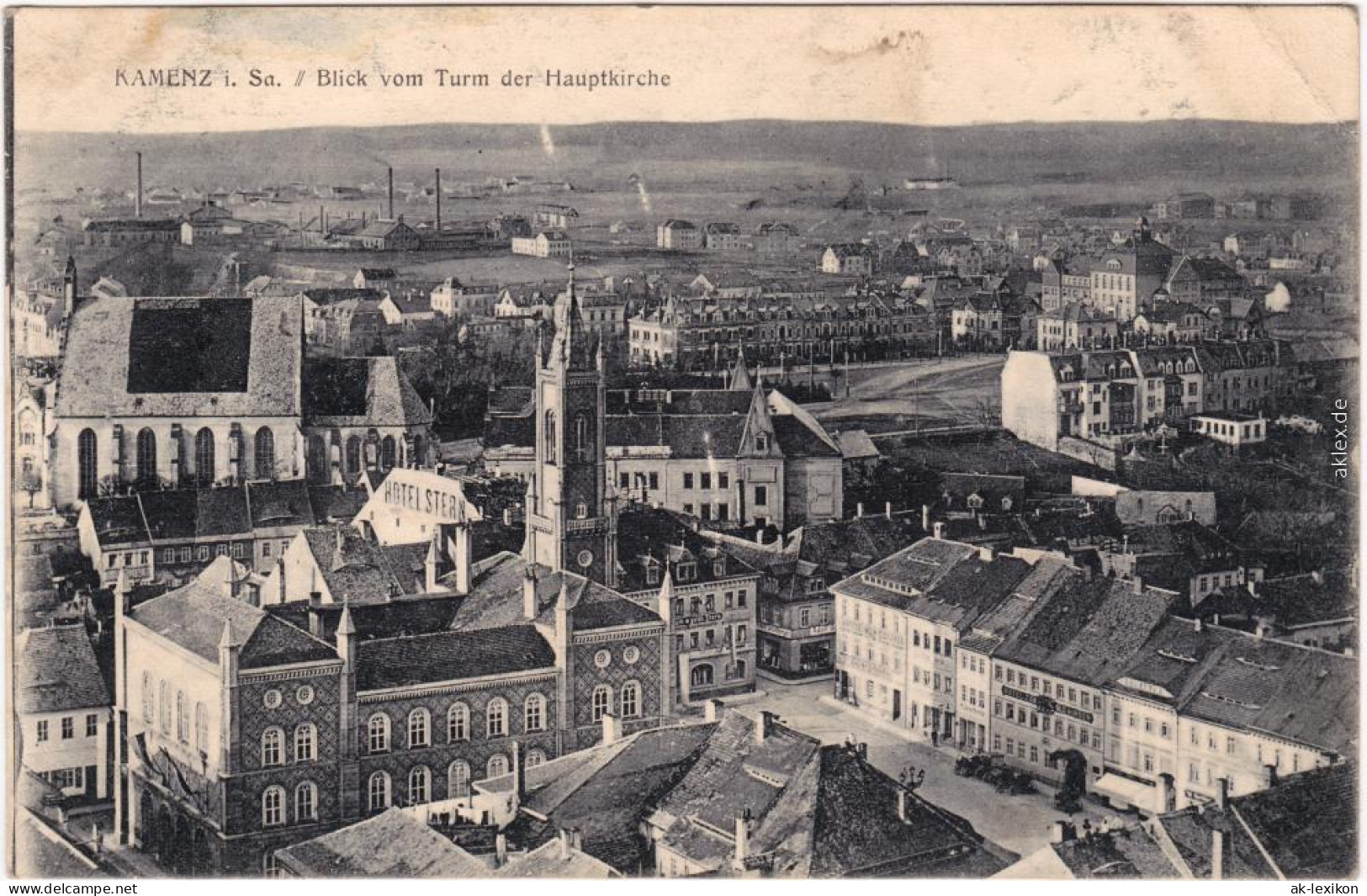 Kamenz Kamjenc Blick Auf Markt, Stadt Und Fabrikanlagen Oberlausitz  1916 - Kamenz