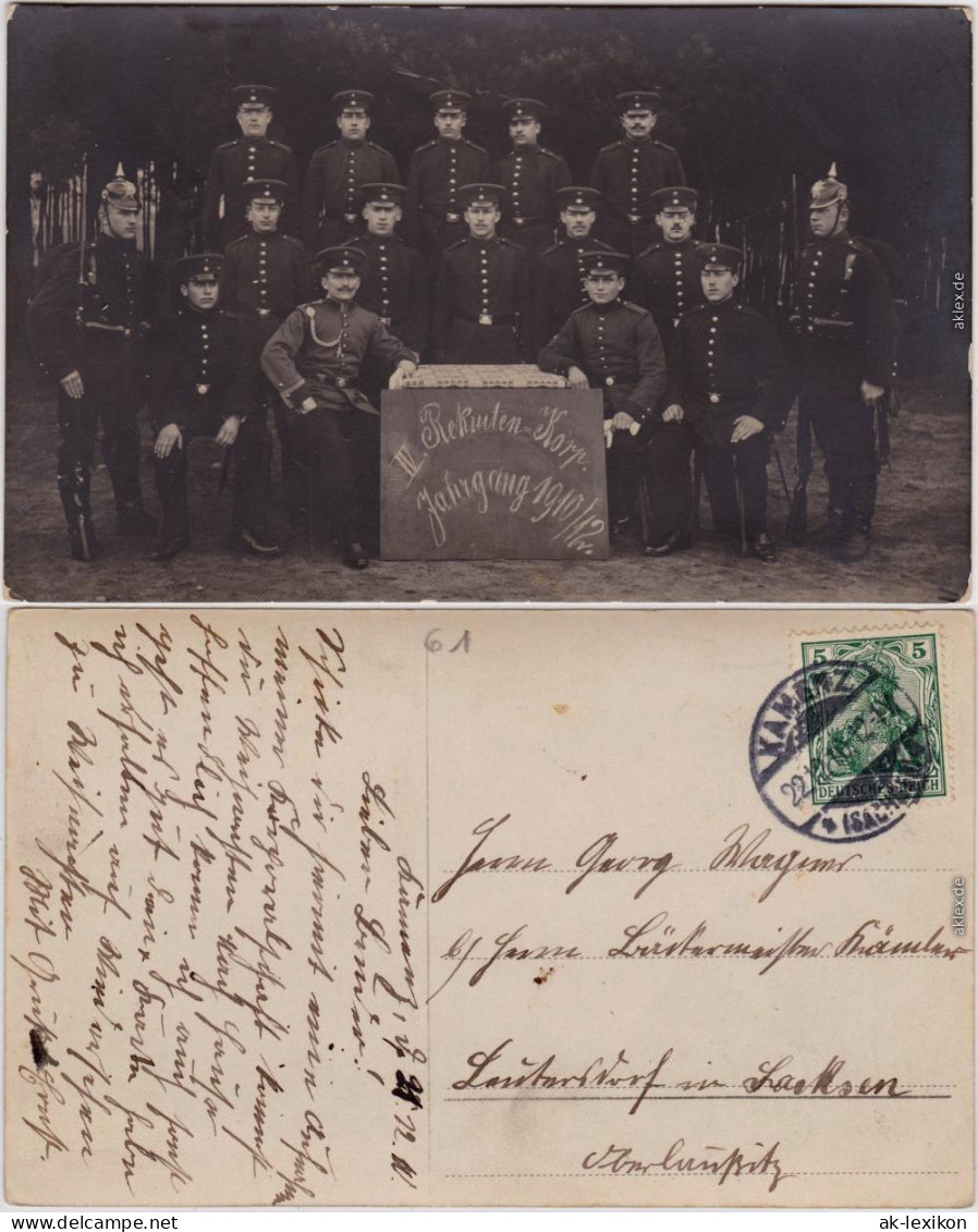 Kamenz Kamjenc Soldaten - Gruppen, 4. Rekruten-Korp. Jahrgang 1910/12 1910  - Kamenz