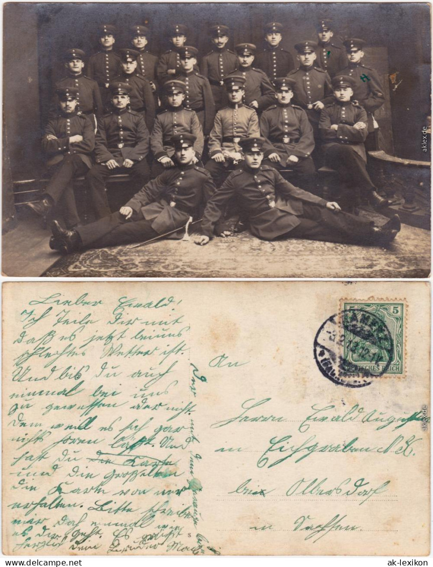 Kamenz Kamjenc Soldaten - Gruppen Privatfoto Ansichtskarte  1913 - Kamenz
