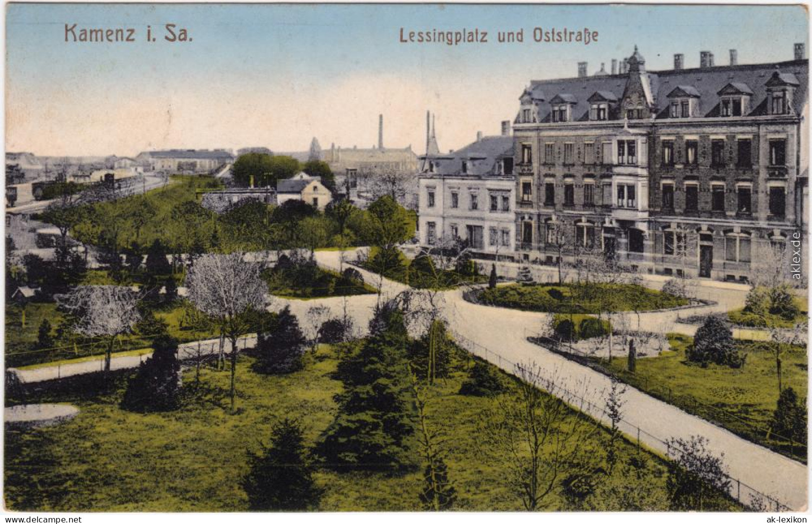 Kamenz Kamjenc Lessingplatz Und Oststraße  Oberlausitz 1917 - Kamenz