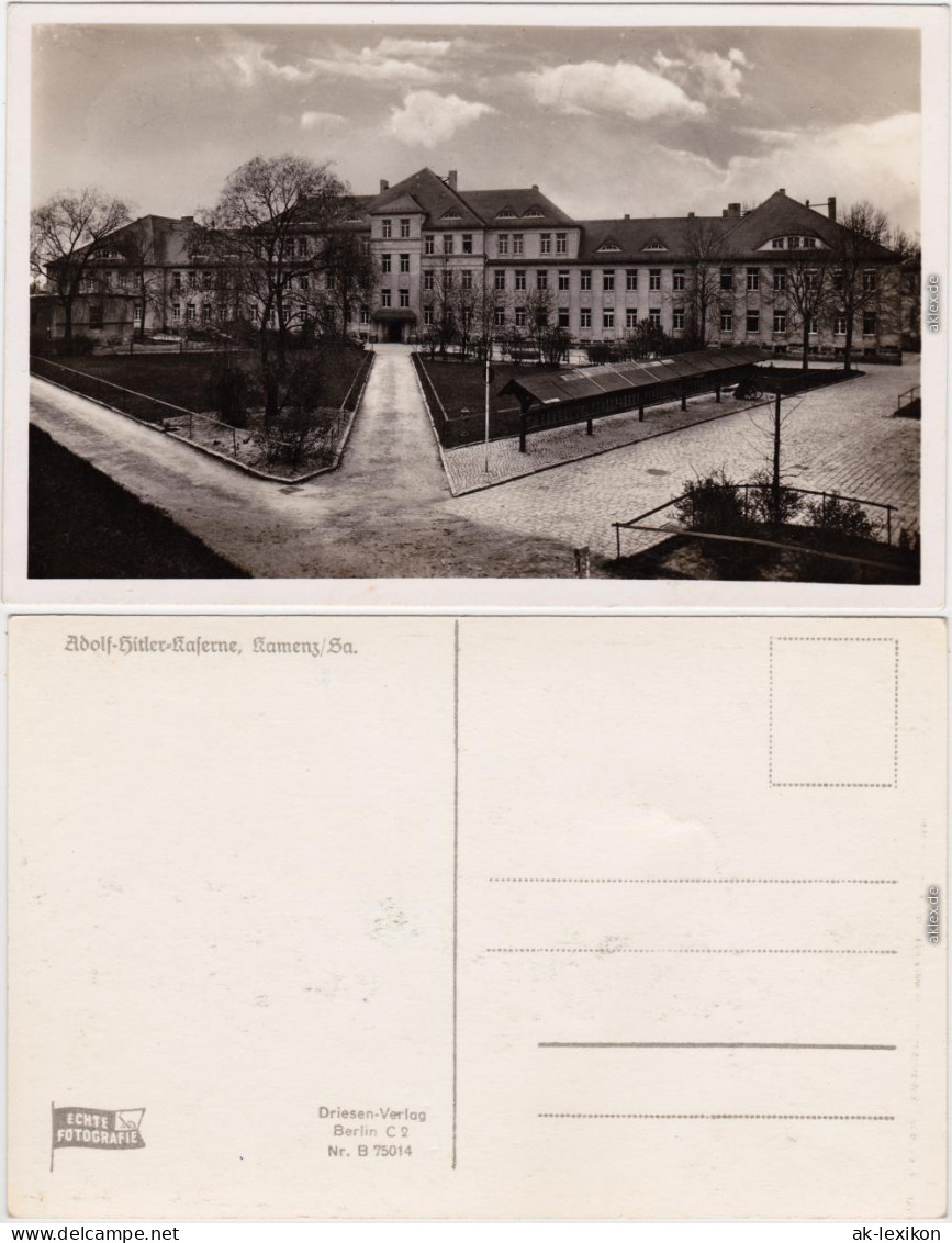 Kamenz Kamjenc Straßen Und Haltestelle An Der Kaserne Oberlausitz 1939 - Kamenz