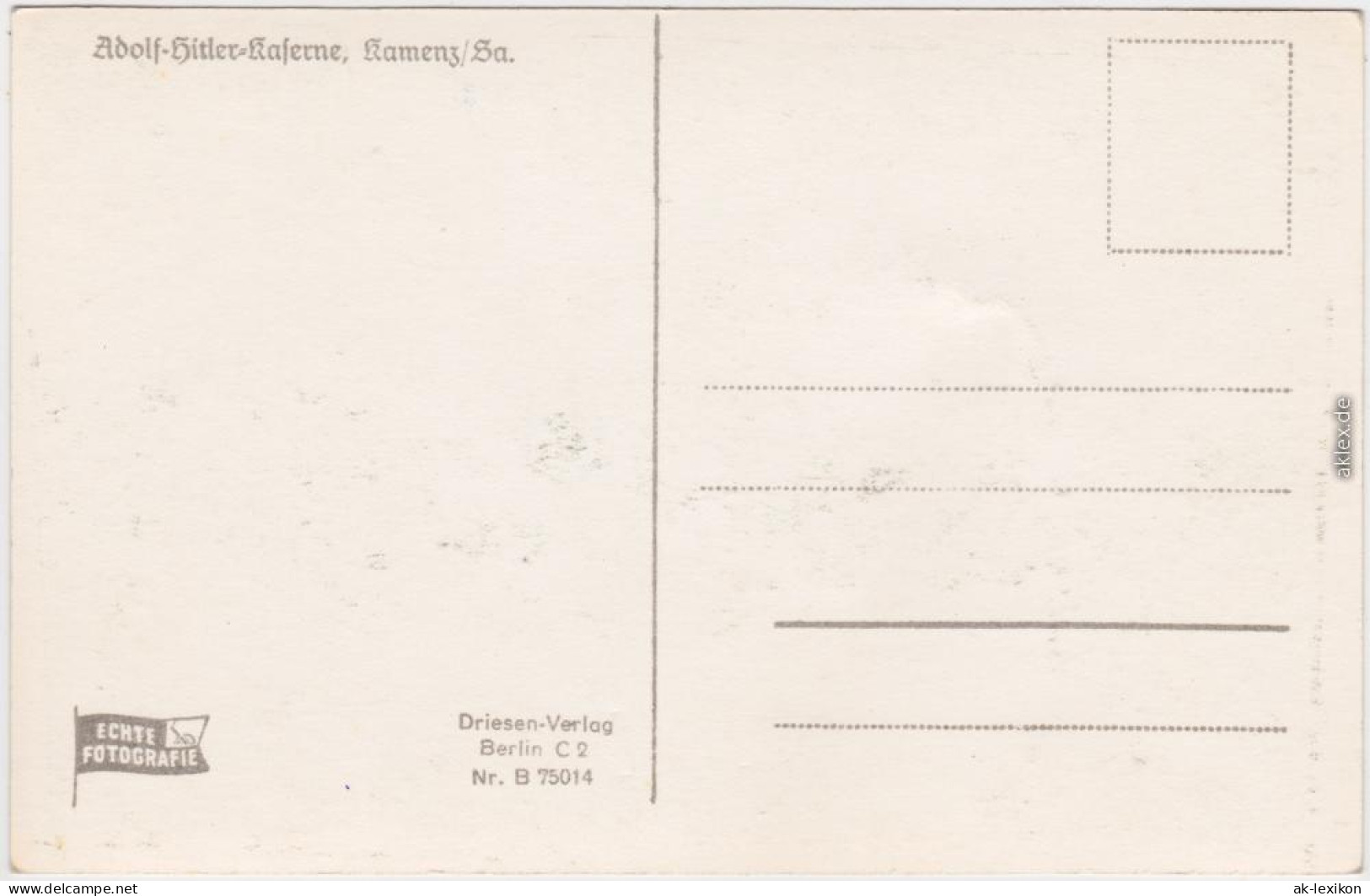 Kamenz Kamjenc Straßen Und Haltestelle An Der Kaserne Oberlausitz 1939 - Kamenz