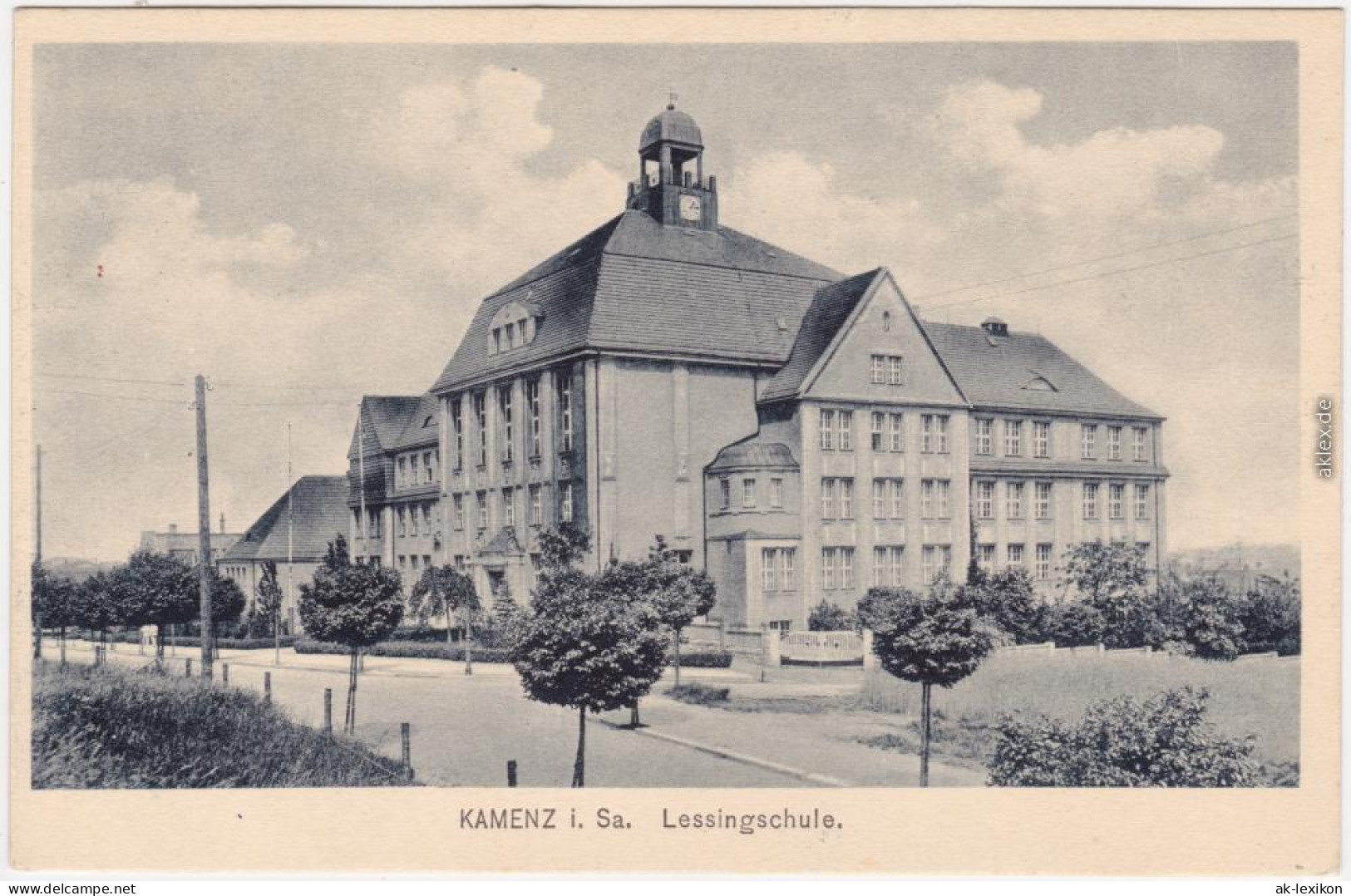 Kamenz Kamjenc Straßenpartie An Der Lessingschule Oberausitz 1922 - Kamenz