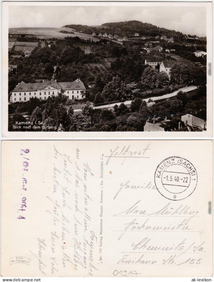 Kamenz Kamjenc Straßenpartie  - Blick Nach Dem Hutberg  Oberlausitz   1940 - Kamenz