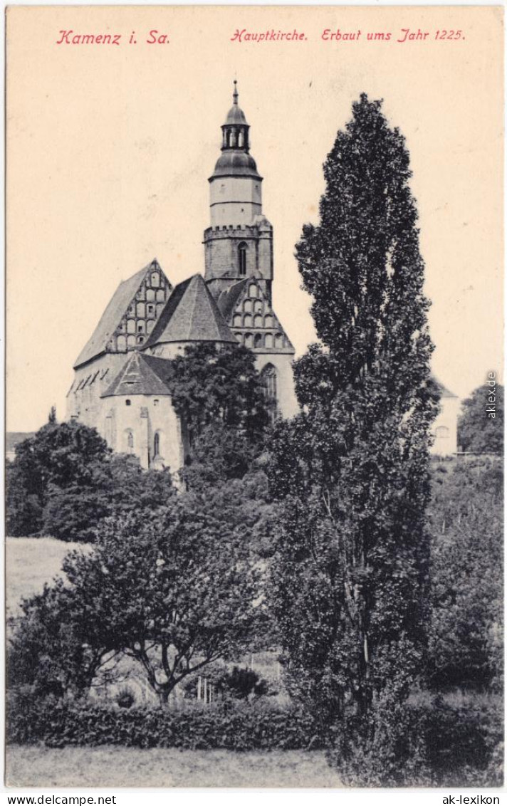 Kamenz Kamjenc Blick Auf Die HauptkircheOberlausitz Ansichtskarte   1915 - Kamenz