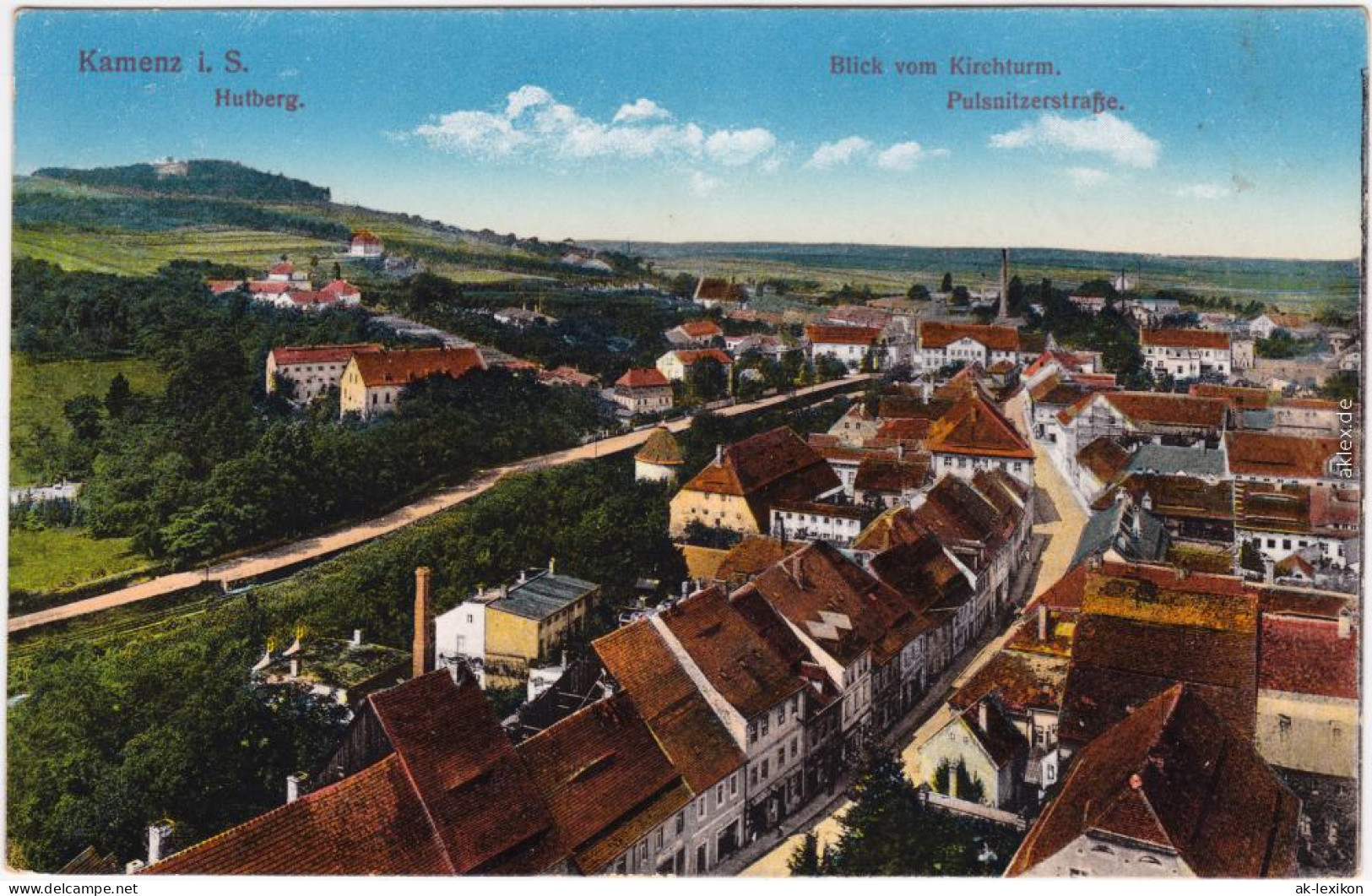 Kamenz Kamjenc Pulsnitzerstrasse - Totale    Oberlausitz 1916 - Kamenz