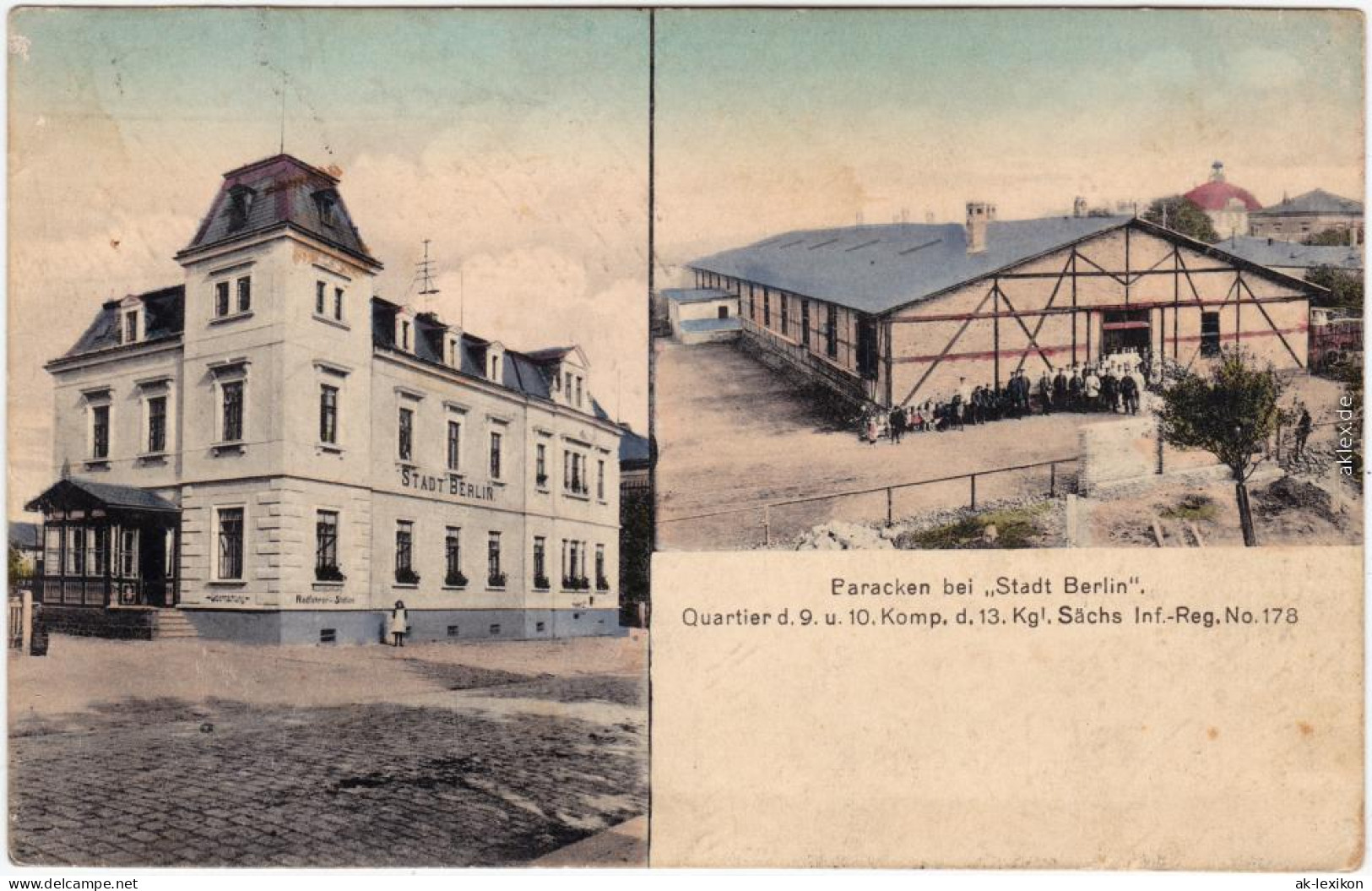 Kamenz Kamjenc 2 Bild: Baracken Und Hotel Stadt Berlin Oberlausitz 1914 - Kamenz