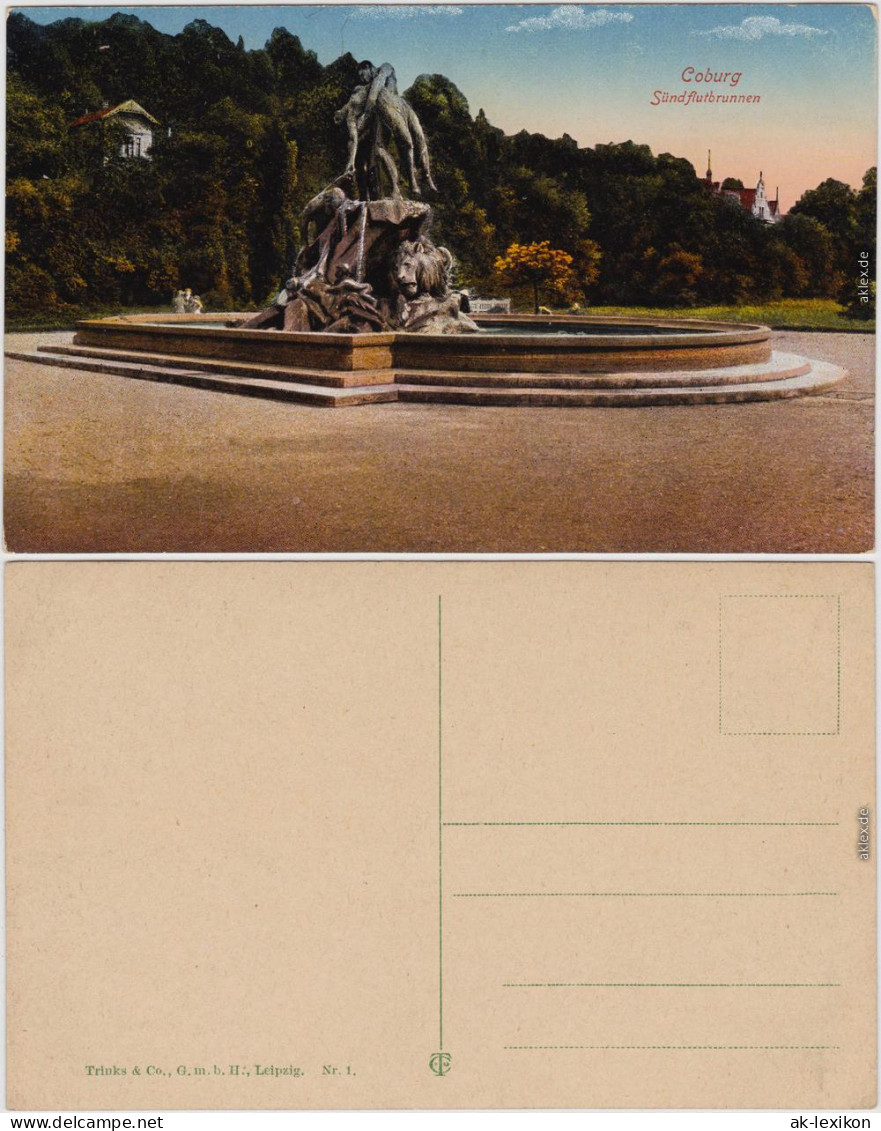 Ansichtskarte  Coburg Sündflutbrunnen 1914 - Coburg