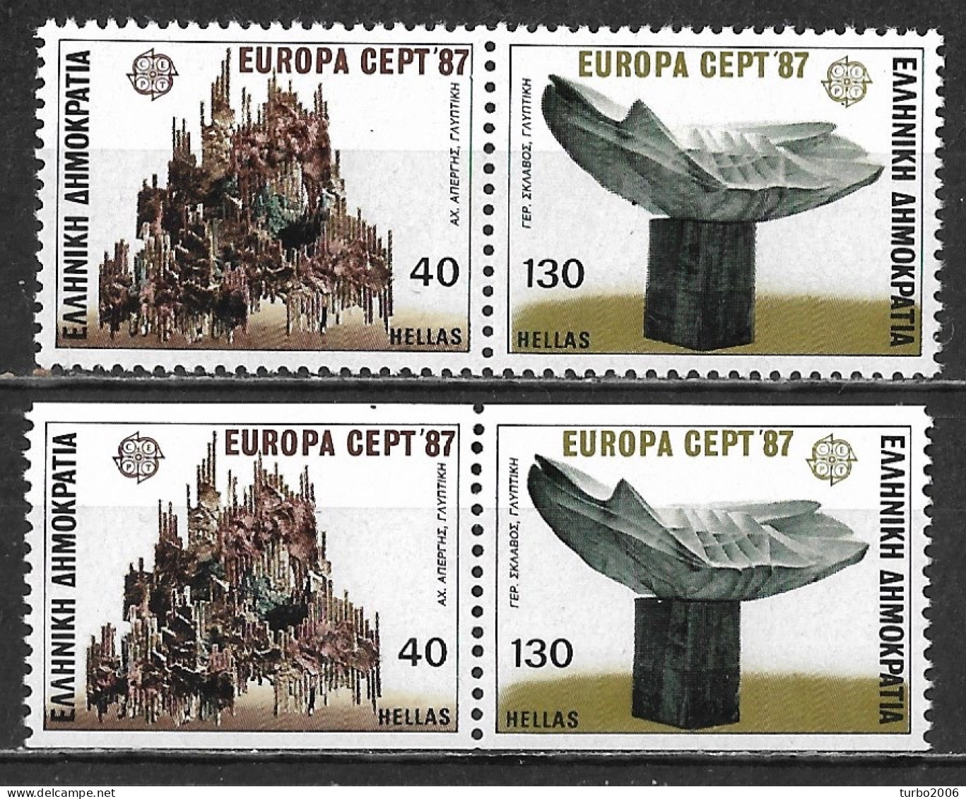 GREECE 1987 Europe / CEPT Both Pairs MNH Vl. 1711/1712 + 1711/1712 A - Nuevos