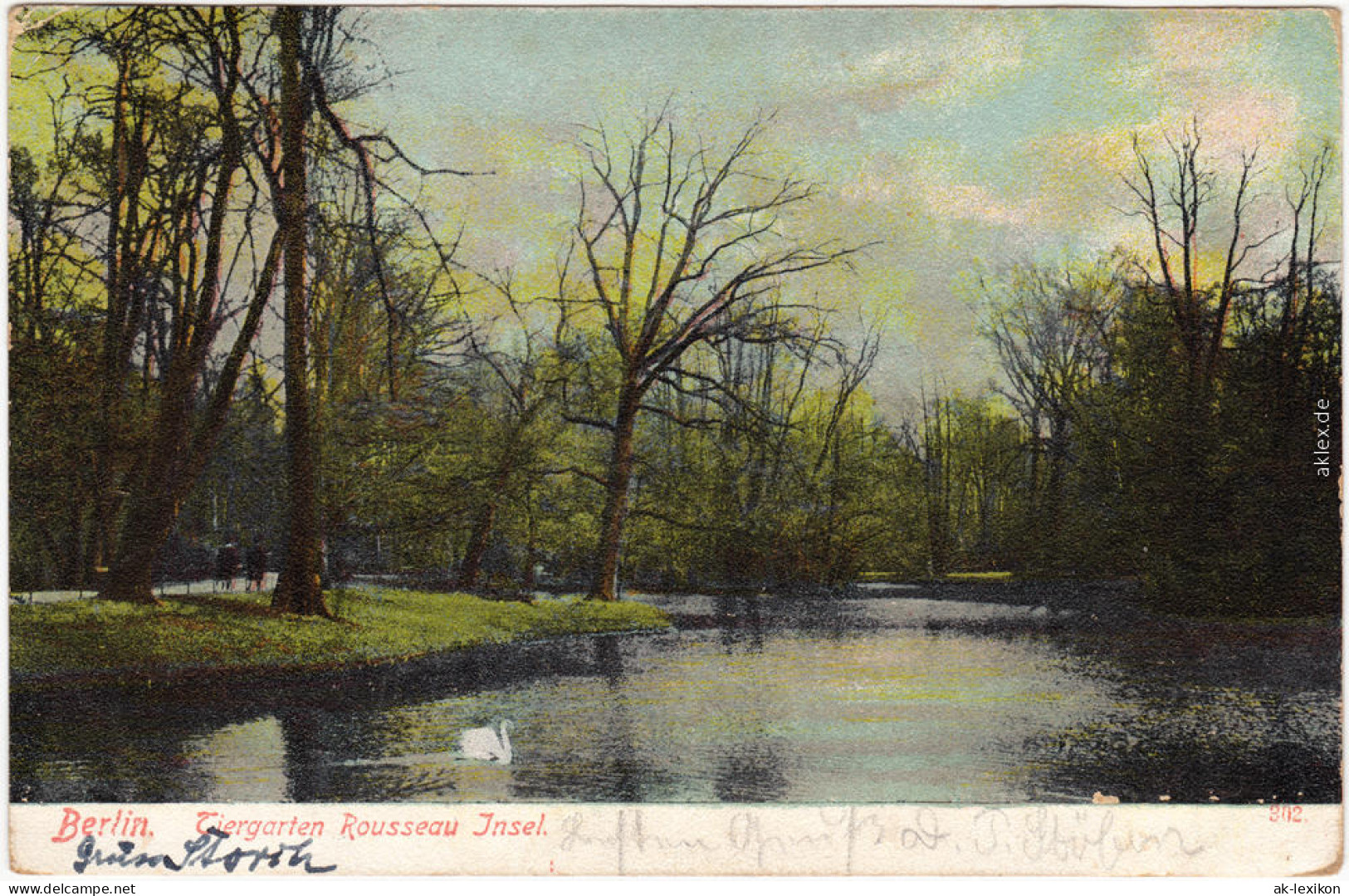 Ansichtskarte Tiergarten Berlin Tiergarten Rousseau Insel 1904 - Tiergarten