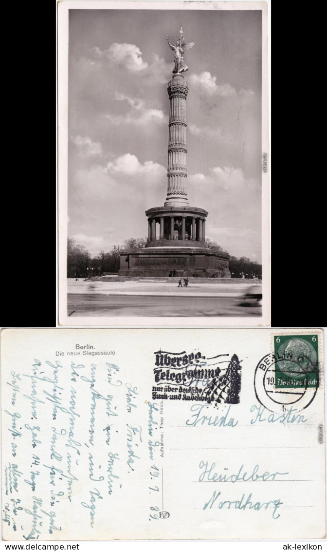 Mitte Berlin Siegessäule Ansichtskarte  1935 - Mitte
