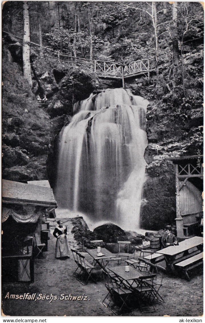 Rathewalde Restaurant Amselfall Ansichtskarte B Bad Schandau 1919 - Rathen