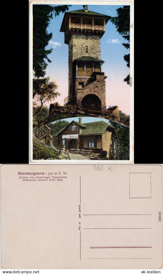 Bad Homburg Vor Der Höhe Herzbergturm Und Restaurant 1924 - Bad Homburg