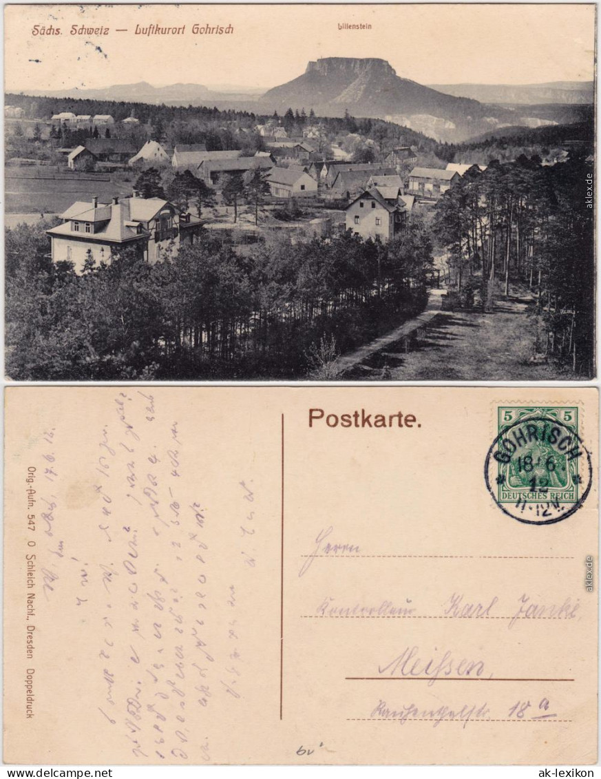 Gohrisch Straßenpartie In Der Stadt B Bad Schandau Königstein 1912 - Gohrisch