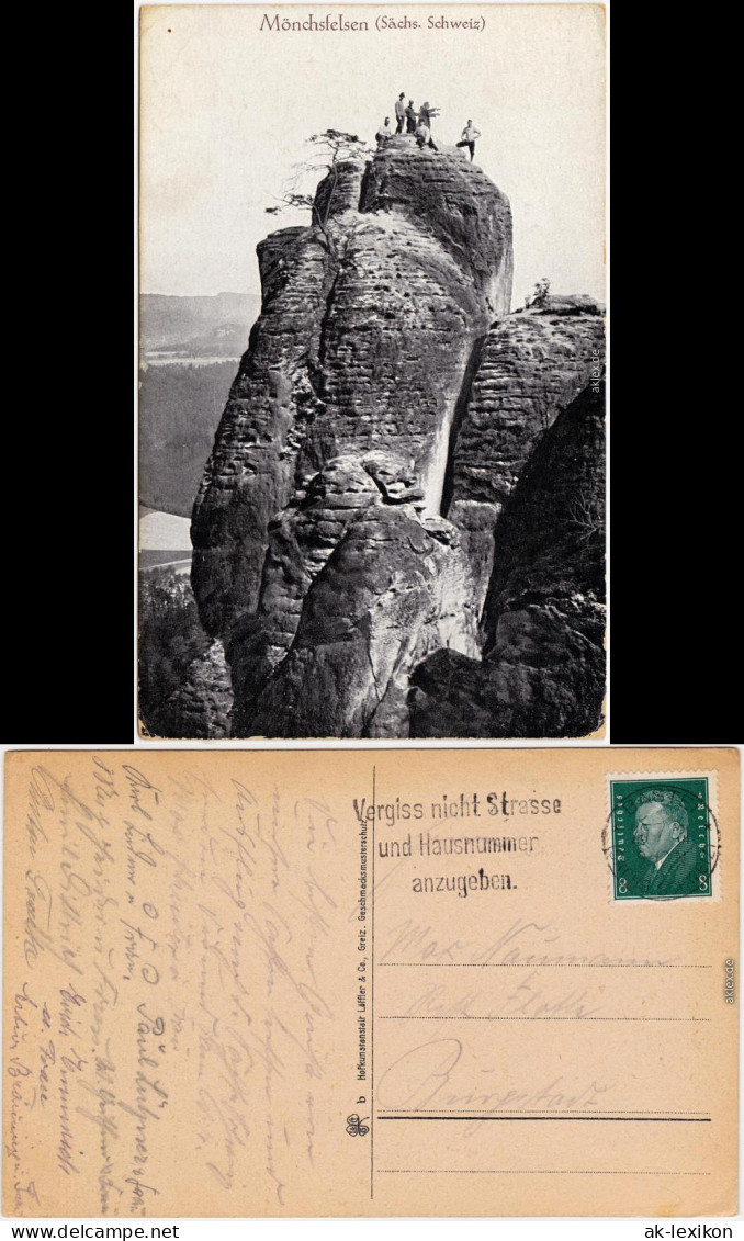 Rathen Bergsteiger Auf Dem Mönchsfelsen B Bad Schandau 1930 - Rathen