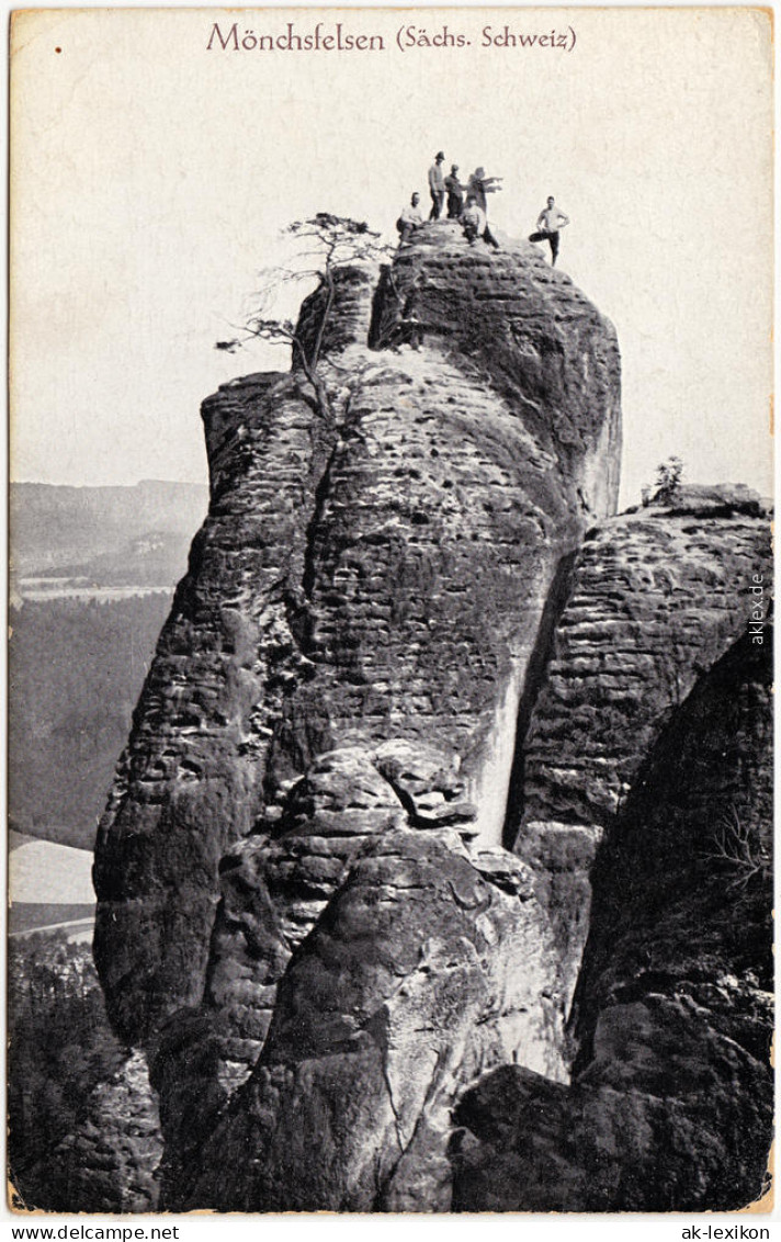 Rathen Bergsteiger Auf Dem Mönchsfelsen B Bad Schandau 1930 - Rathen