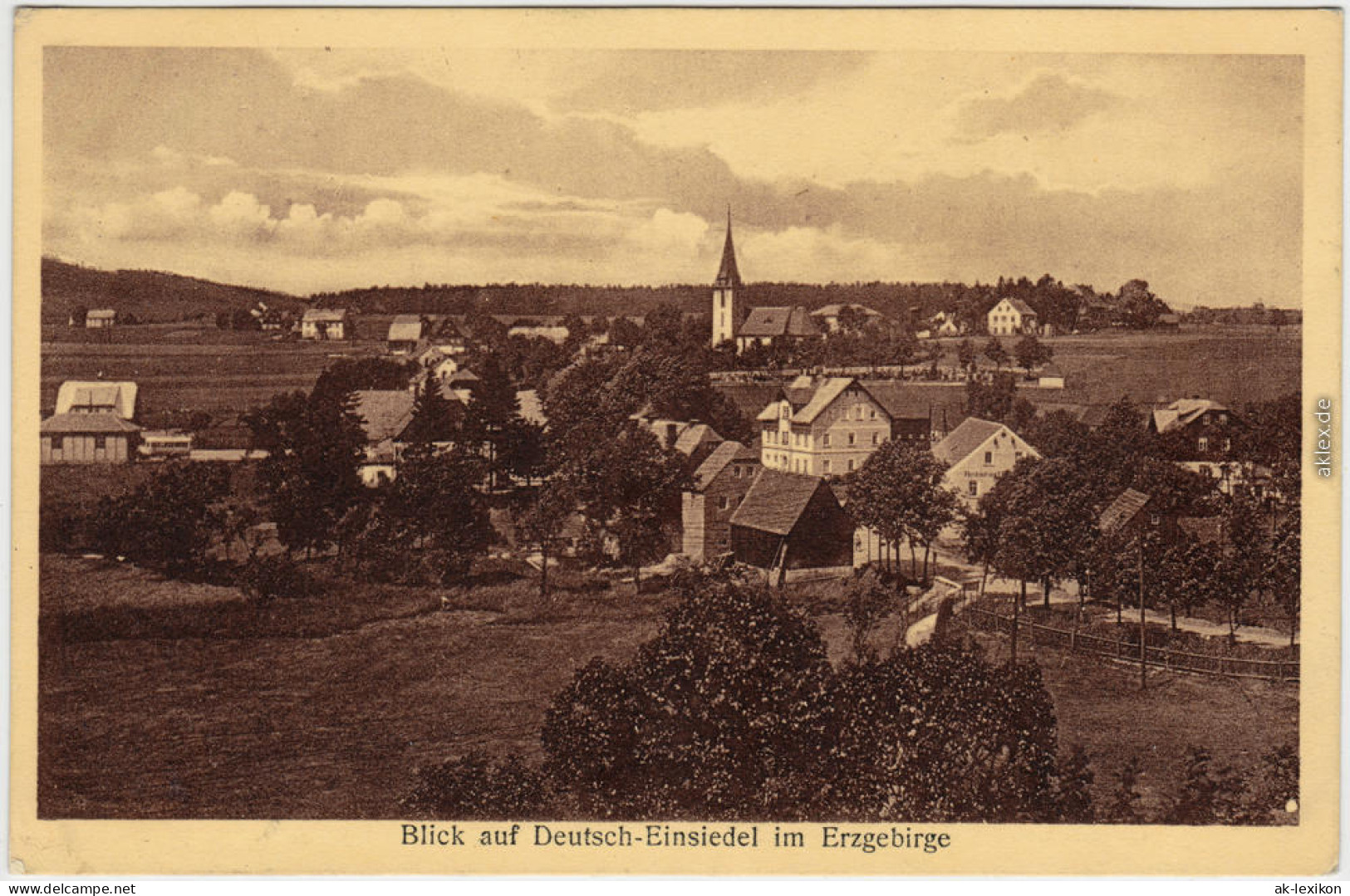 Deutscheinsiedel Deutschneudorf Dorfpartie Ansichtskarte  Erzgebirge 1916 - Deutschneudorf