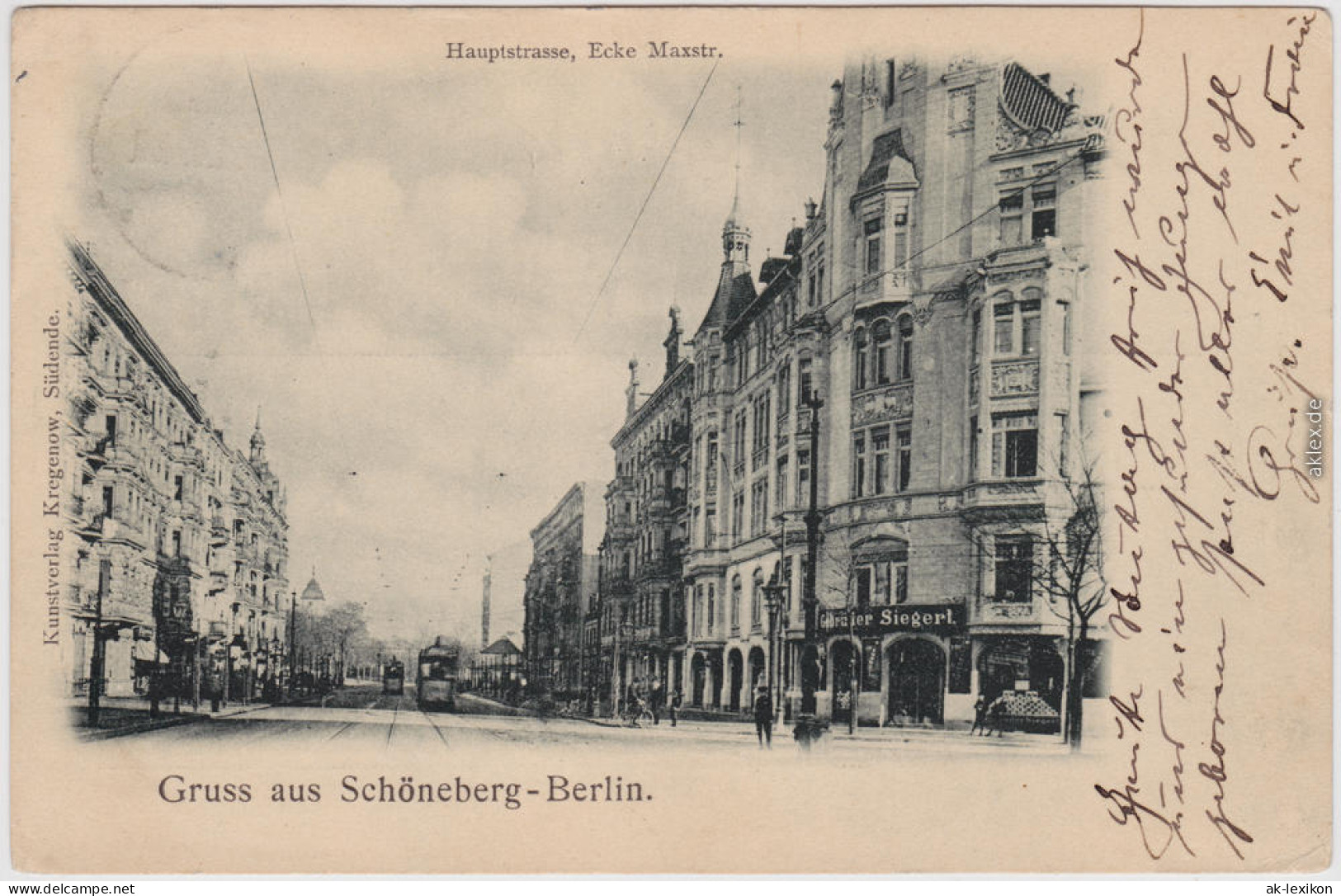 Ansichtskarte Schöneberg -Berlin Hauptstraße, Ecke Maxstraße 1901 - Schoeneberg