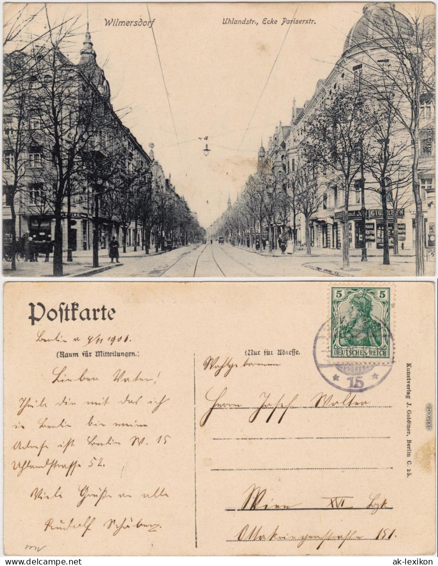 Wilmersdorf Berlin Uhlandstraße Ecke Pariserstrasse, Geschäfte 1912 - Wilmersdorf