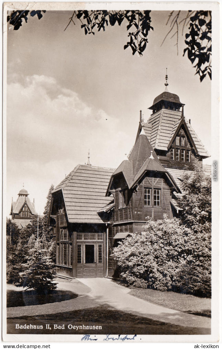 Bad Oeynhausen Partie Am Badehaus II Ansichtskarte 1940 - Bad Oeynhausen