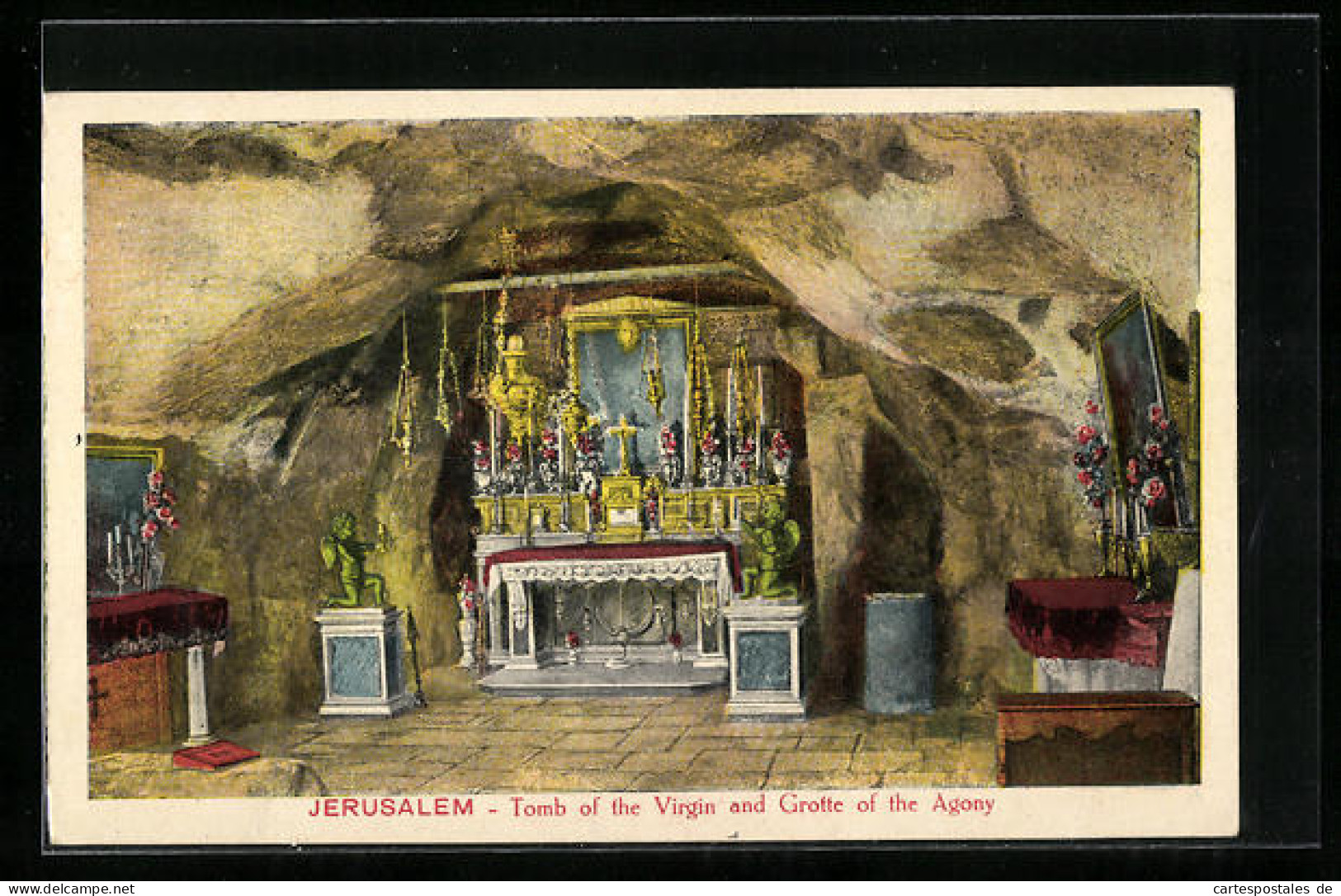 Künstler-AK Jerusalem, Tomb Of The Virgin And Grotte Of The Agony  - Palestine