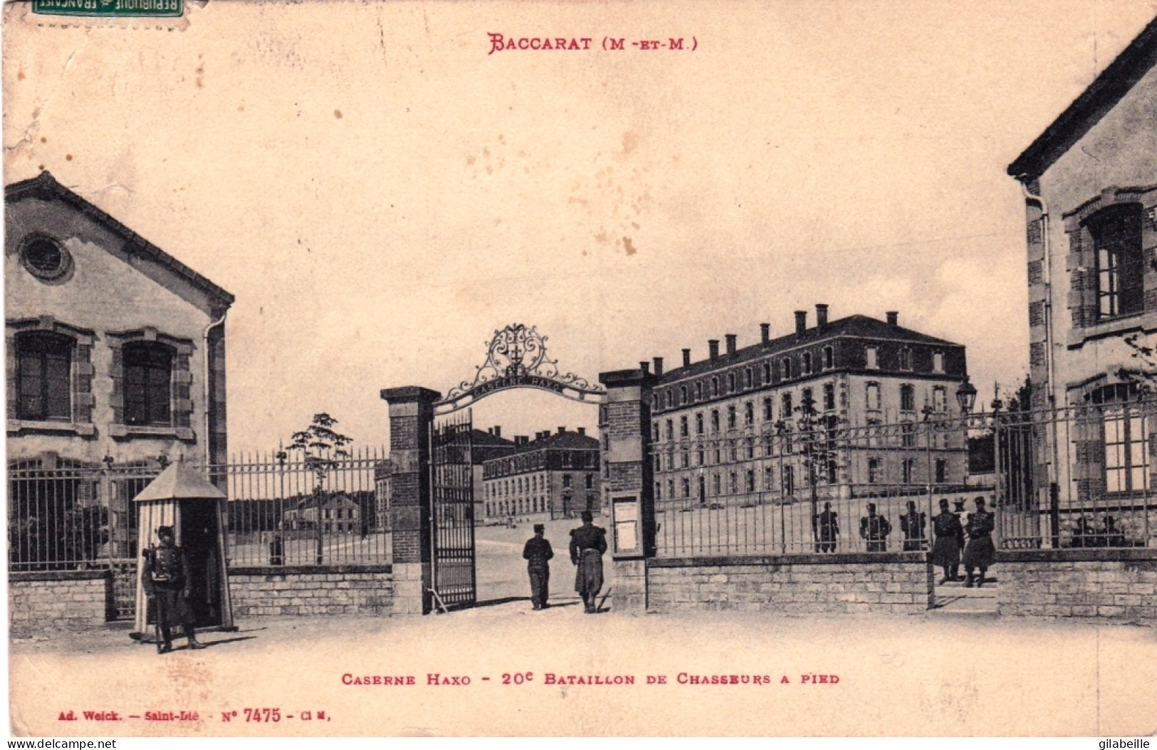 54 -  BACCARAT - Caserne Haxo - 20 Eme Bataillon De Chasseurs A Pied - Baccarat