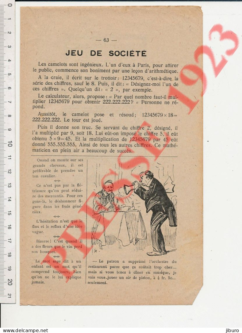 Publicité 1923 Tisanes Cisbey Pharmacie Rationnelle Paris + Humour Musique Piston + Bonimenteur Paris Camelot Calulateur - Ohne Zuordnung