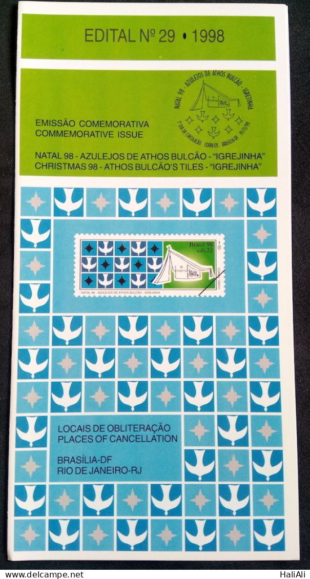 Brochure Brazil Edital 1998 29 Athos Bulcão Tiles Without Stamp - Cartas & Documentos