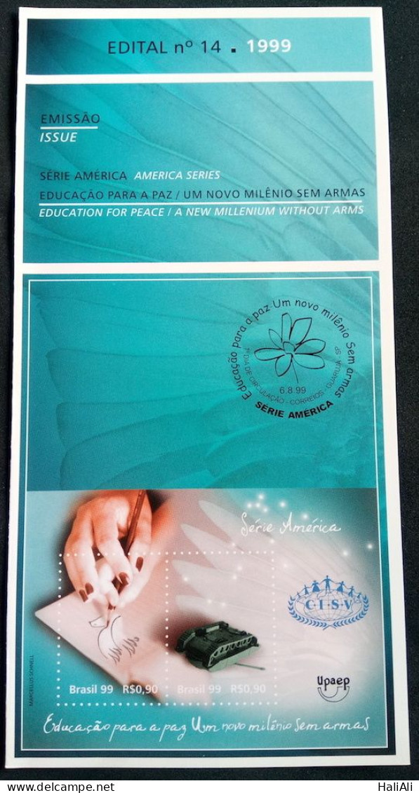 Brochure Brazil Edital 1999 14 Education Peace Millennium Without Weapons Without Stamp - Storia Postale